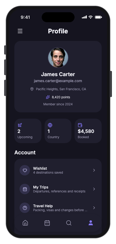 Voyara mobile app template screenshot 5