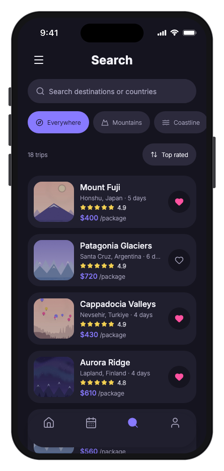 Voyara mobile app template screenshot 7