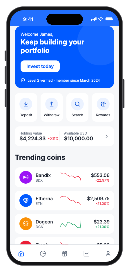 Zencoin mobile app template preview