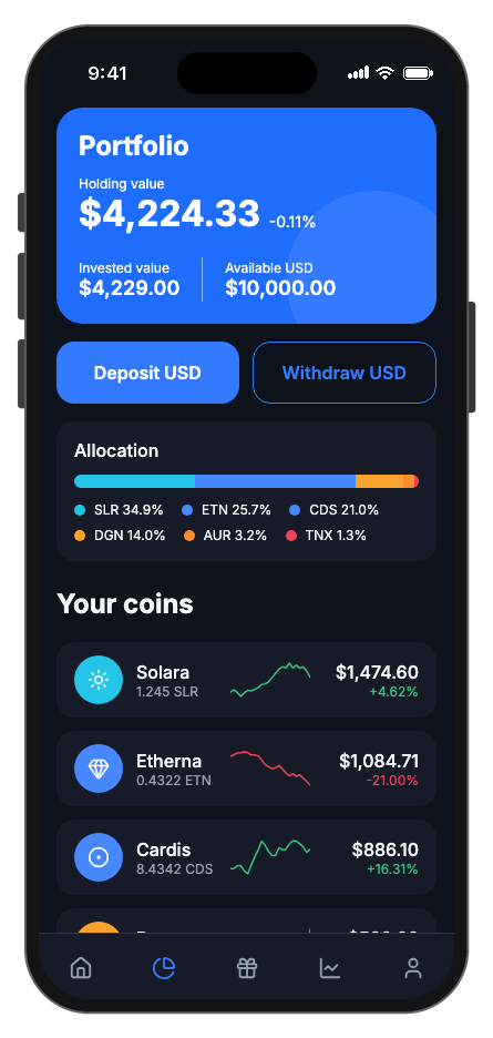Zencoin mobile app template screenshot 6
