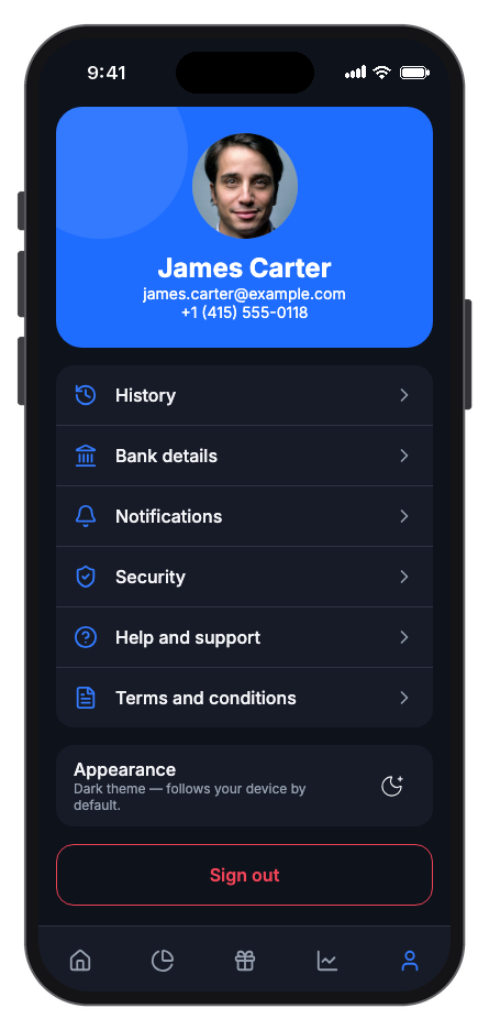 Zencoin mobile app template screenshot 7