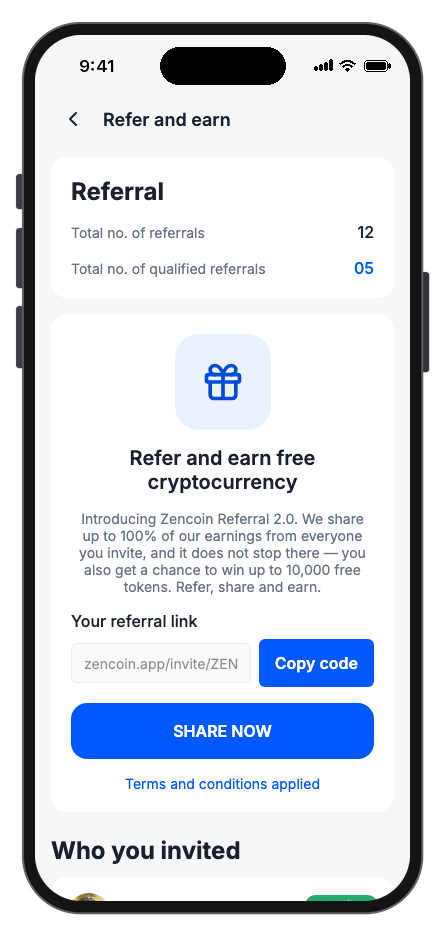 Zencoin mobile app template screenshot 8