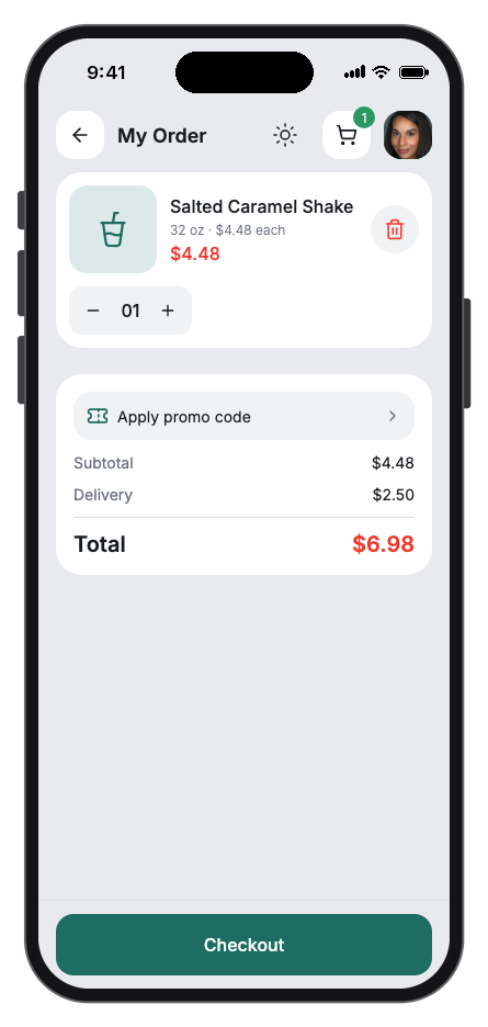 Zestly mobile app template screenshot 2