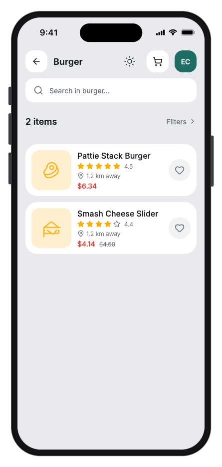 Zestly mobile app template screenshot 3