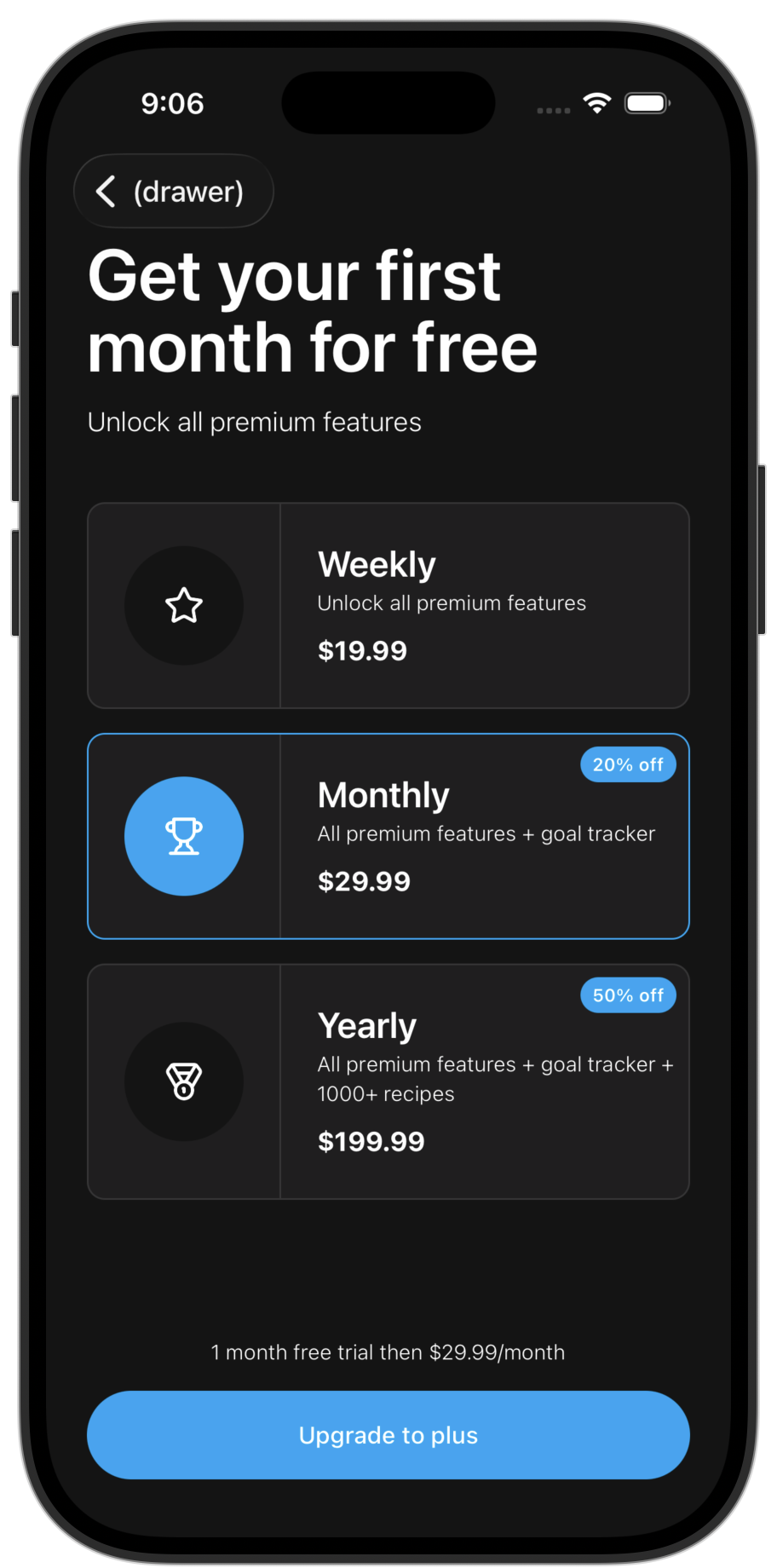 Fitness app template — screen 12