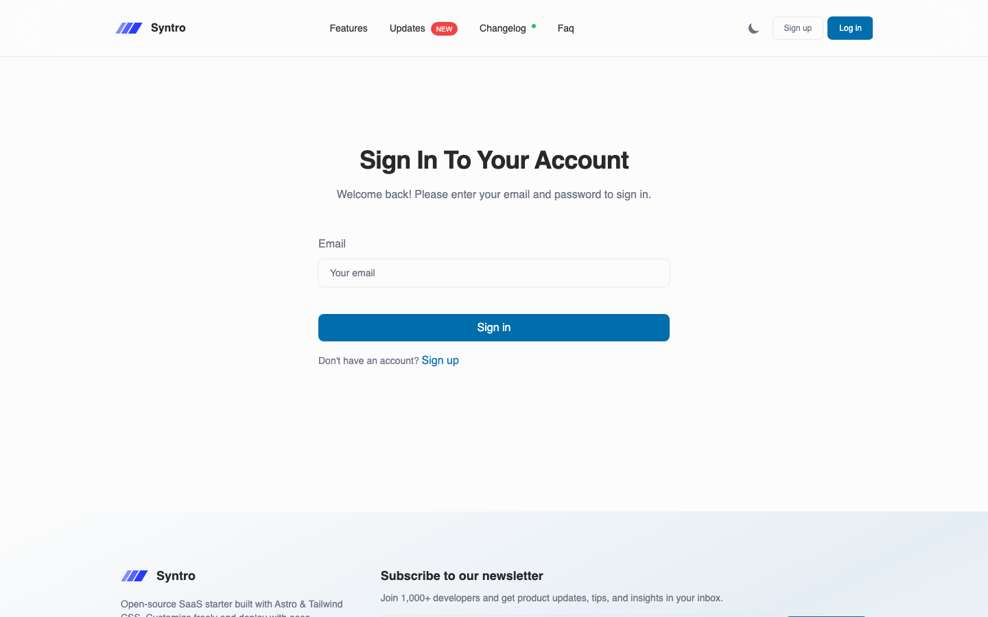 Landing Page website template — page 3