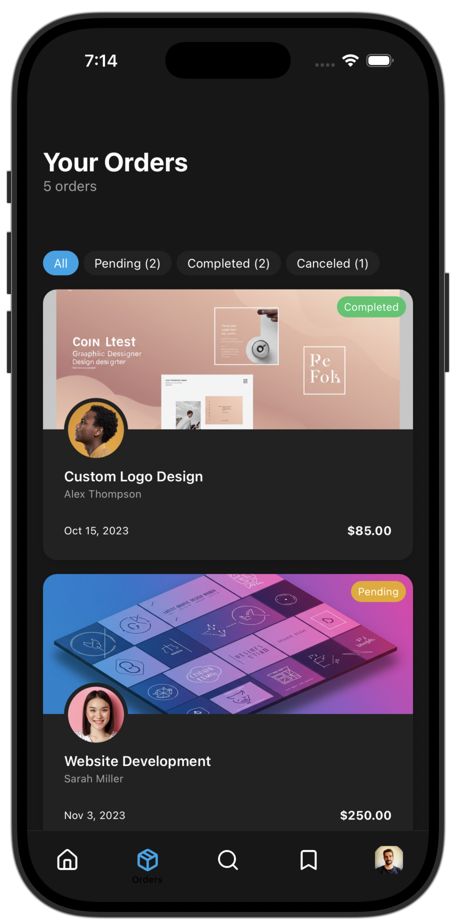Marketplace app template — screen 4