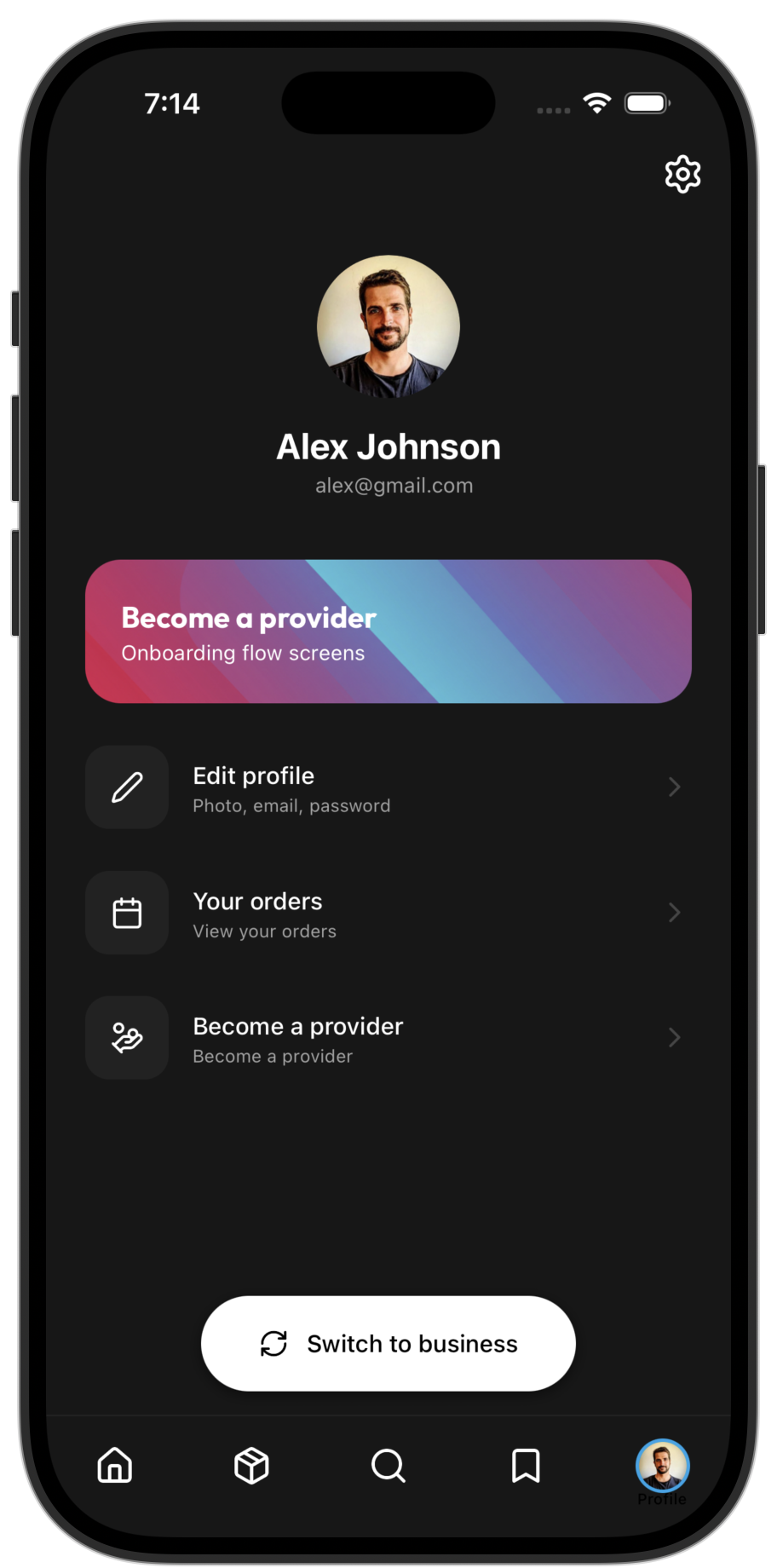 Marketplace app template — screen 6