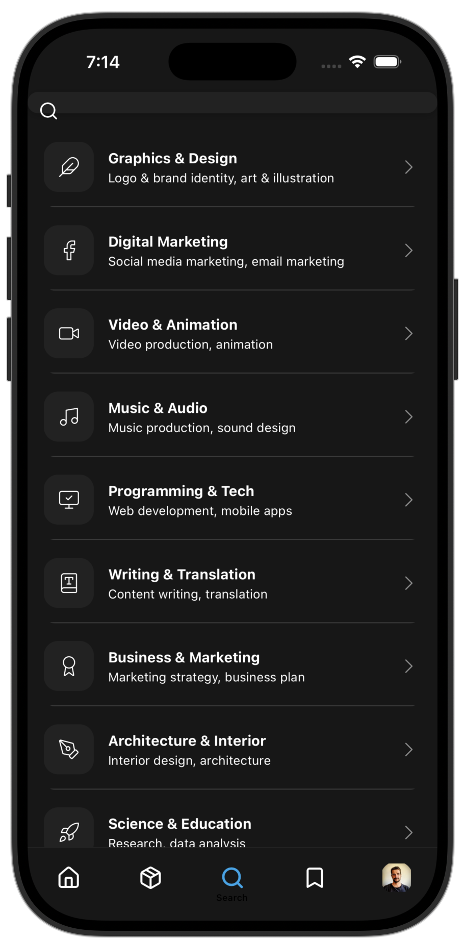 Marketplace app template — screen 2