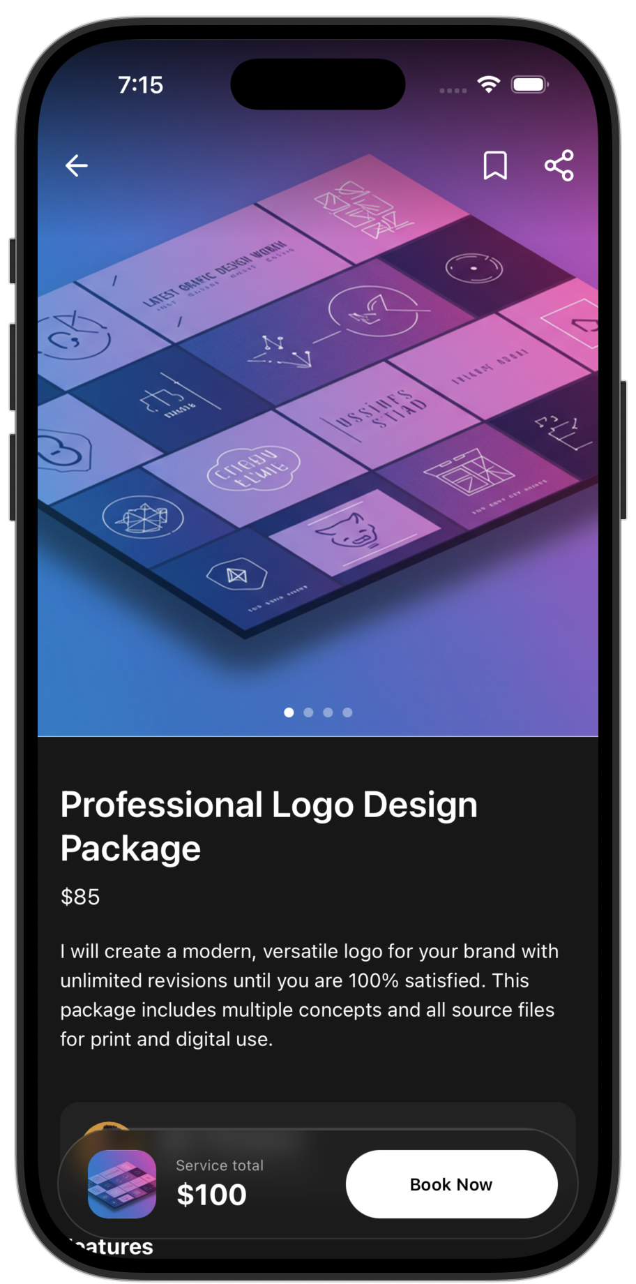 Marketplace app template — screen 3