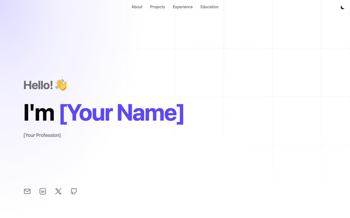 Personal Portfolio website template preview