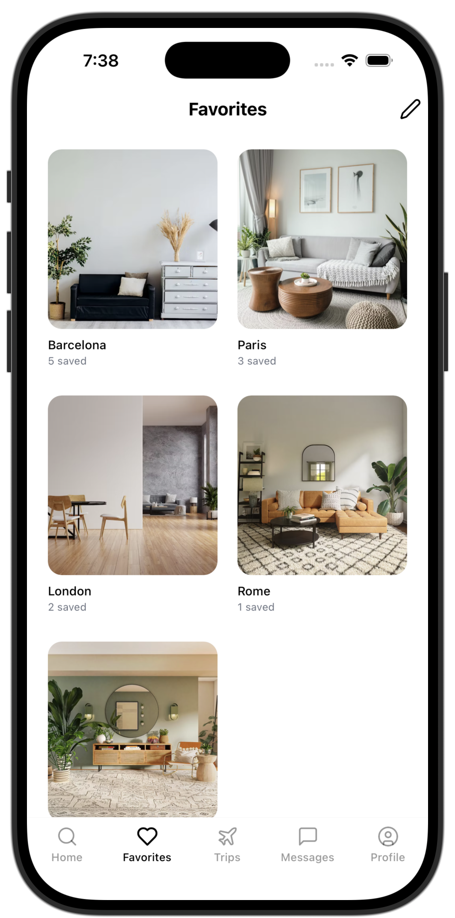 Rentals app template — screen 2