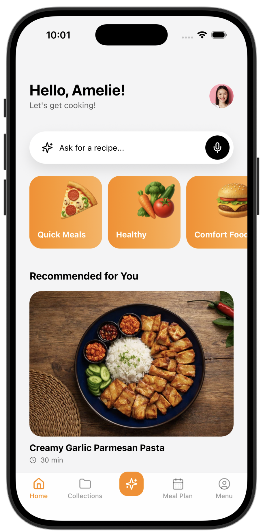 Recipes app template preview