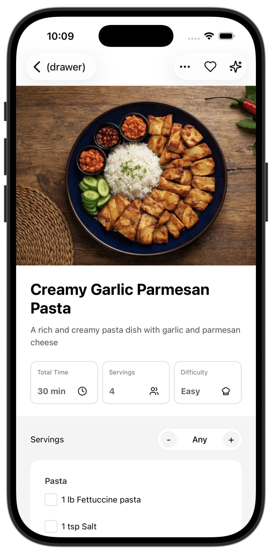 Recipes app template — screen 6