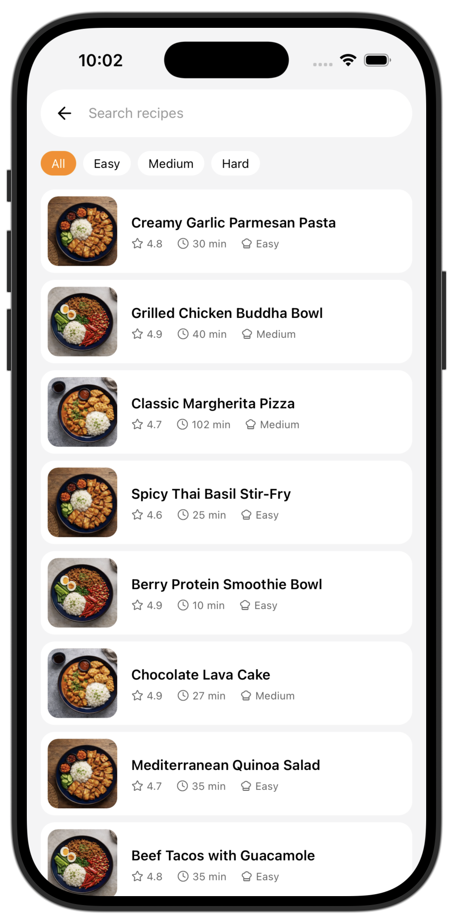 Recipes app template — screen 7