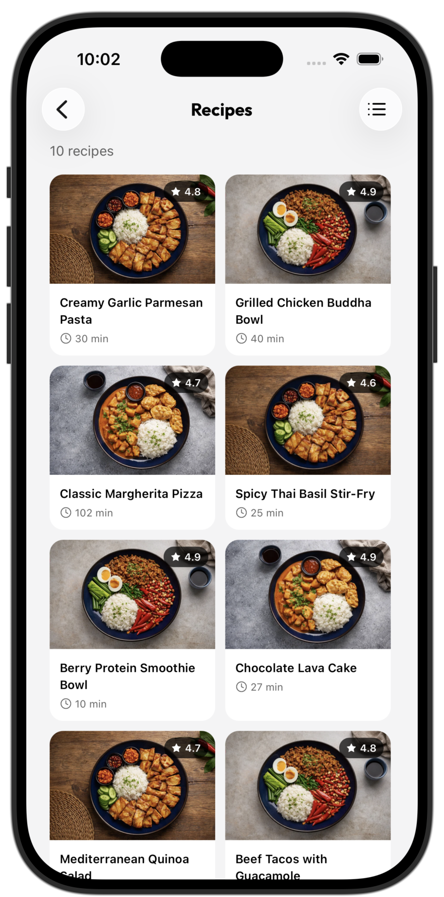 Recipes app template — screen 9
