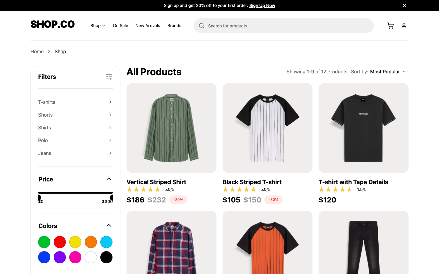 Ecommerce web app template — screen 2