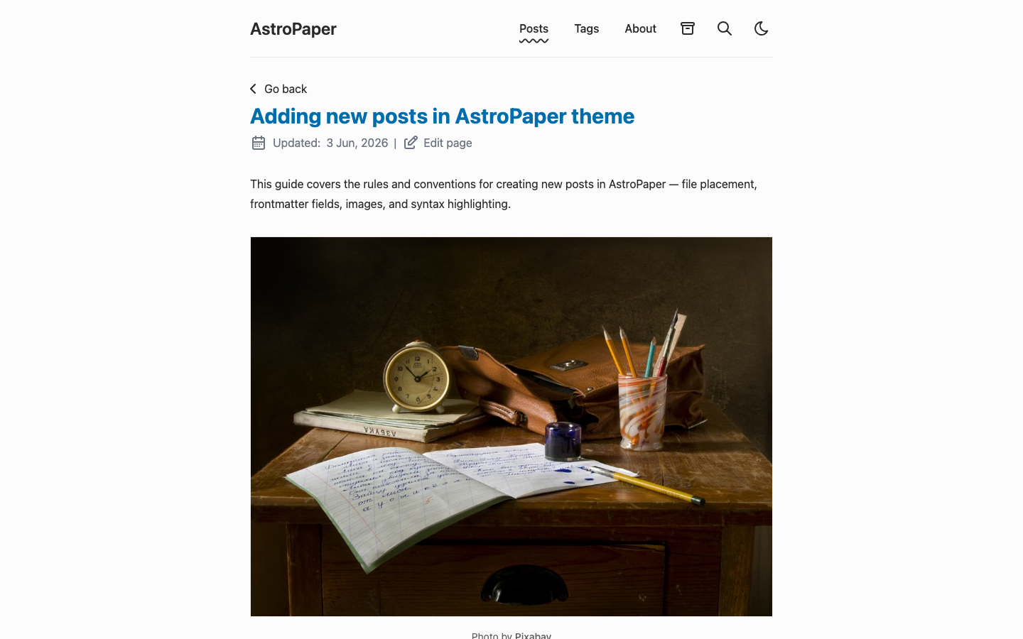 Simple Blog website template — page 2