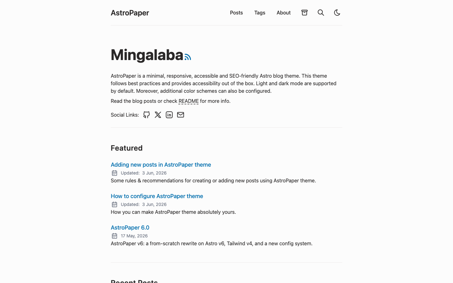 Simple Blog website template preview