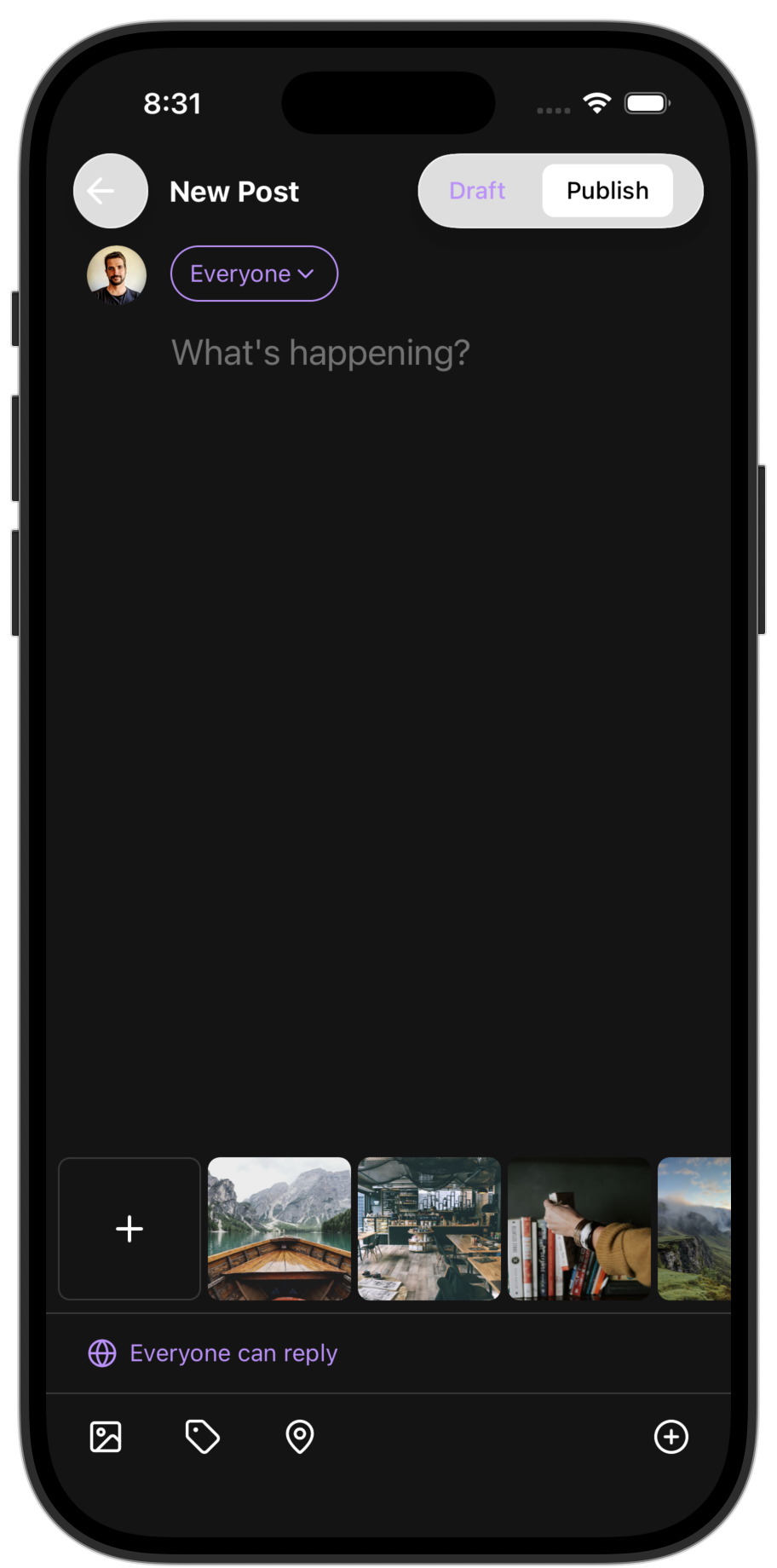 Social app template — screen 4