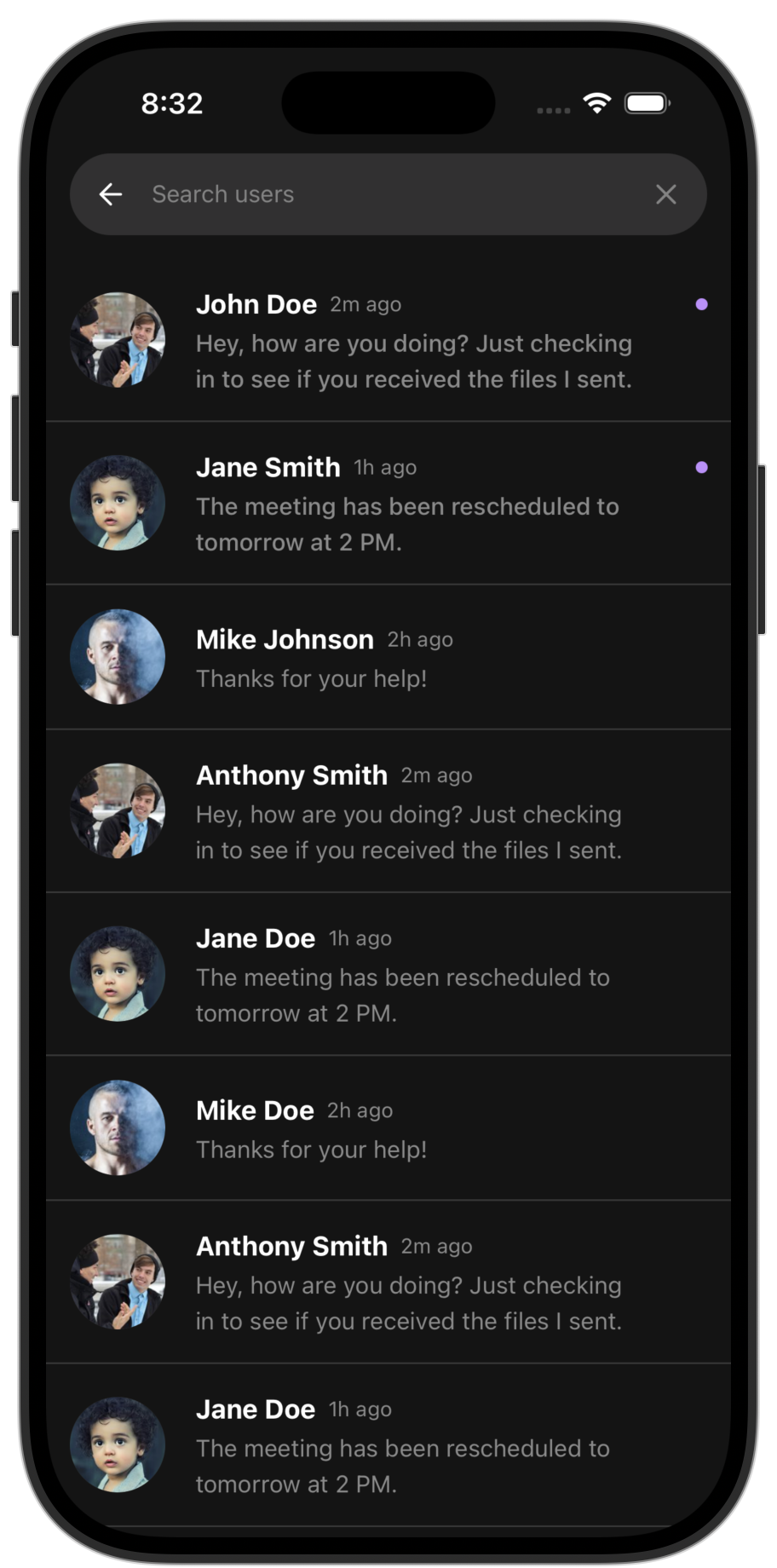 Social app template — screen 8