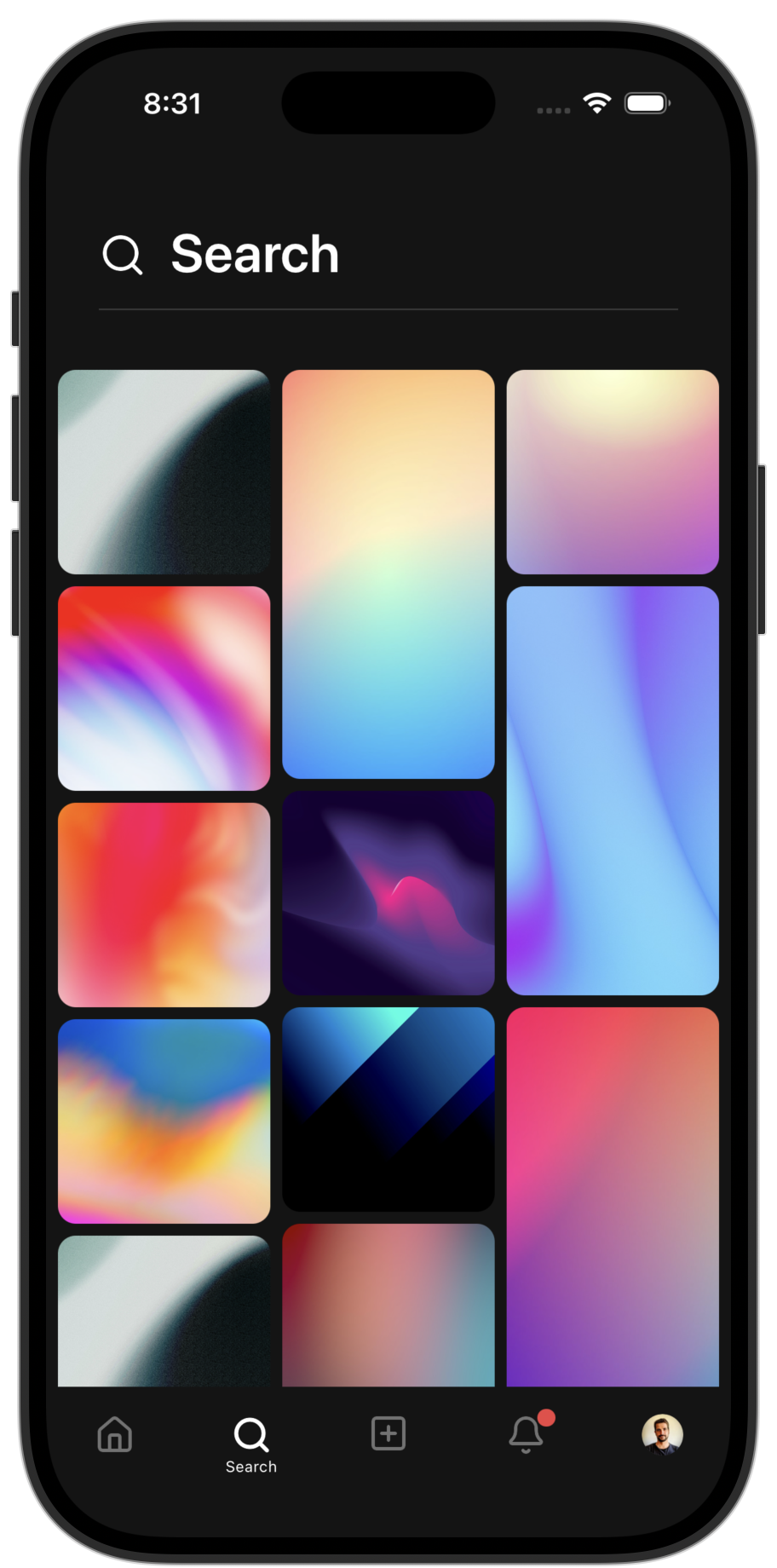 Social app template — screen 2