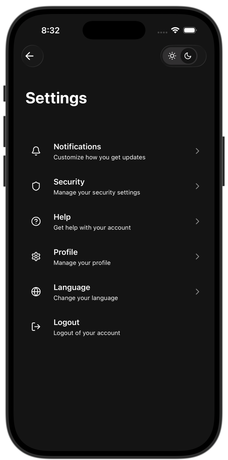 Social app template — screen 10