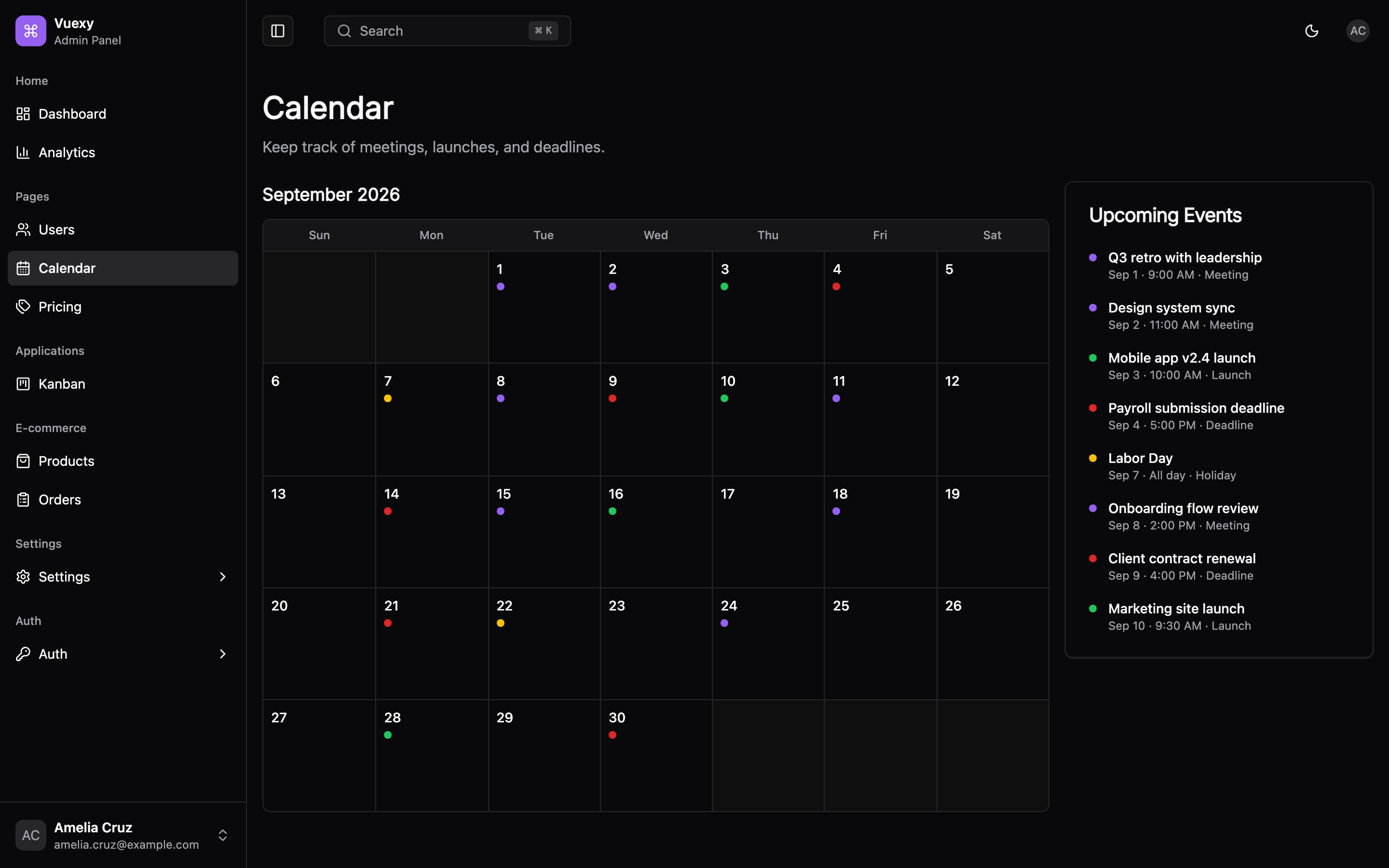 Vuexy Admin Panel web app template preview 5