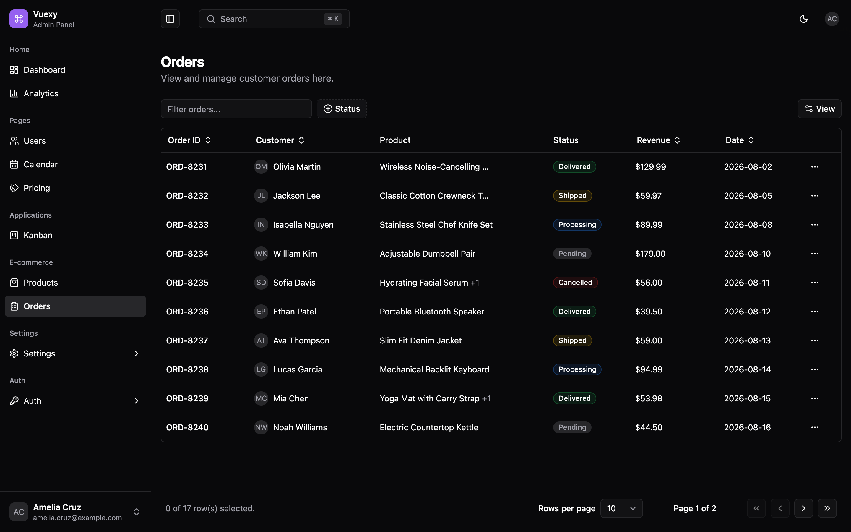 Vuexy Admin Panel web app template preview 8