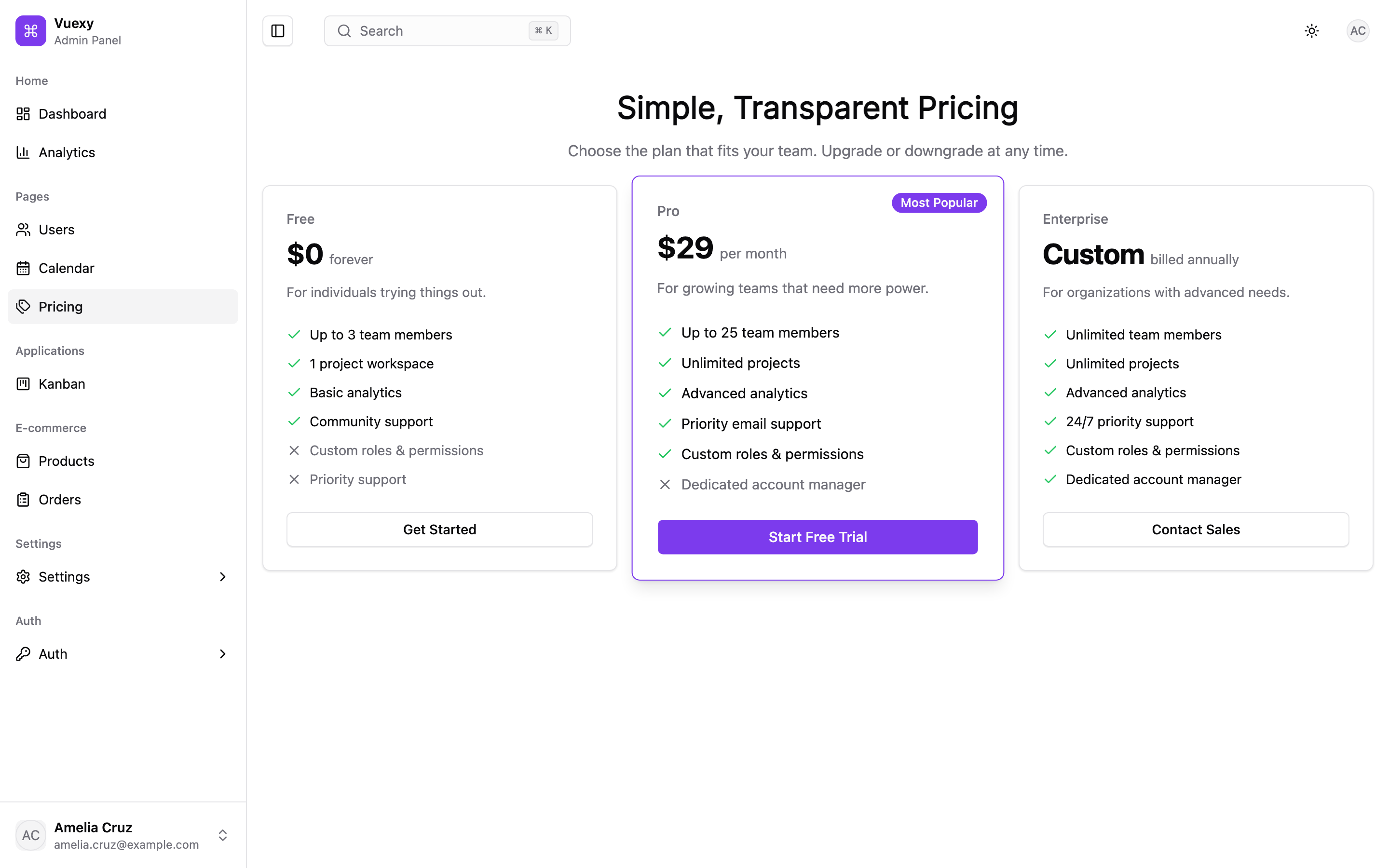 Vuexy Admin Panel web app template preview 2