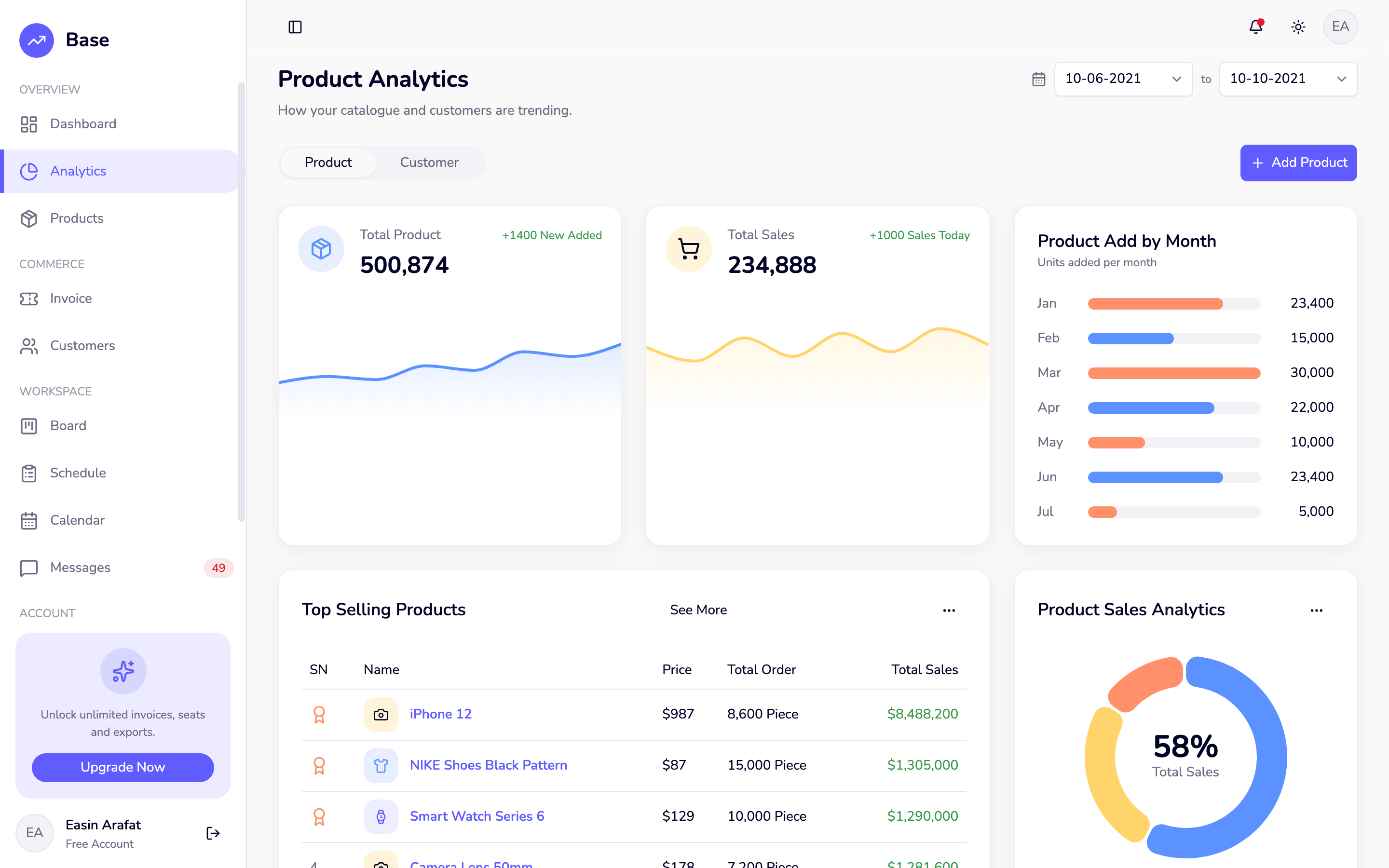 Base — Admin web app template preview 2
