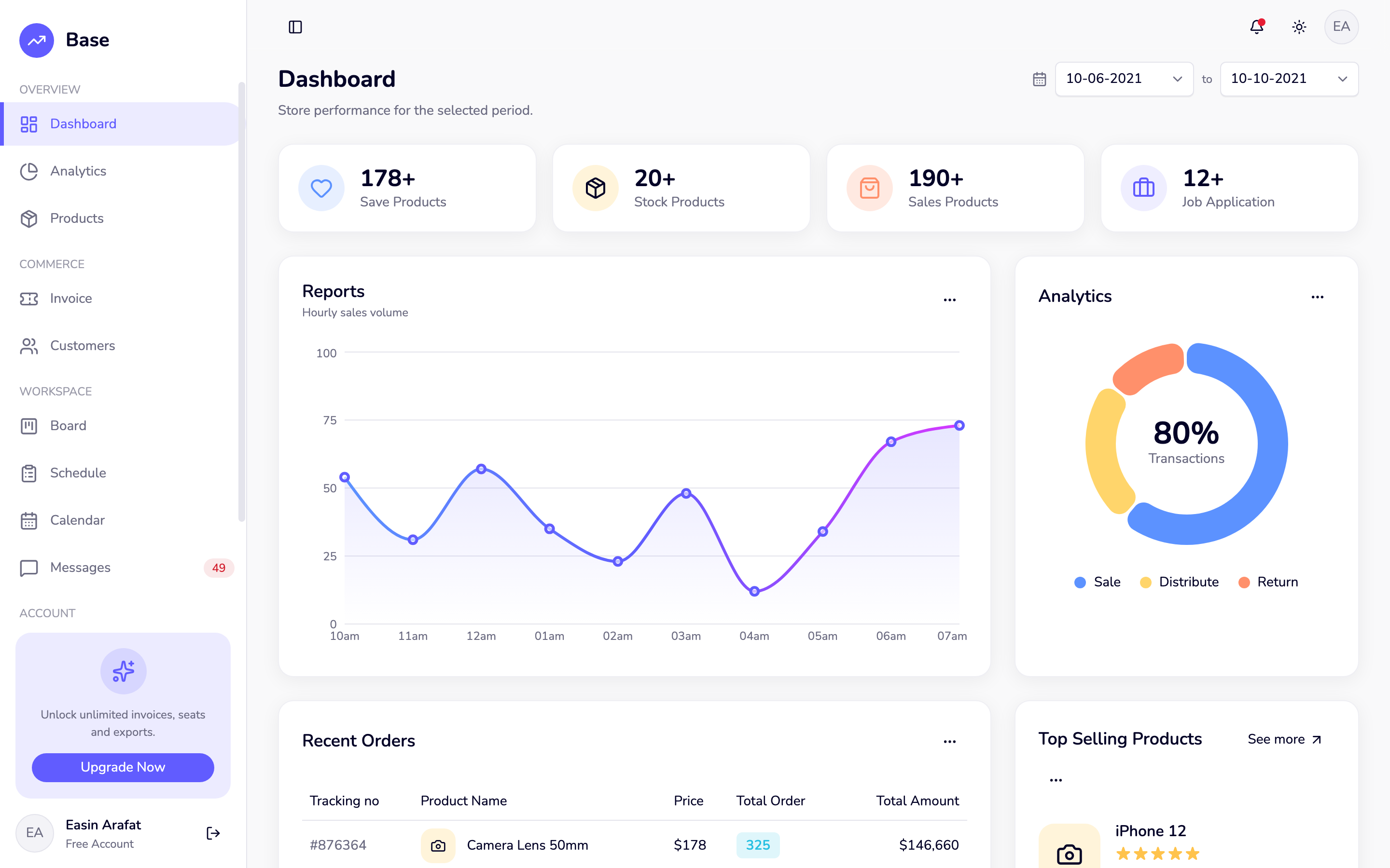 Base — Admin web app template preview