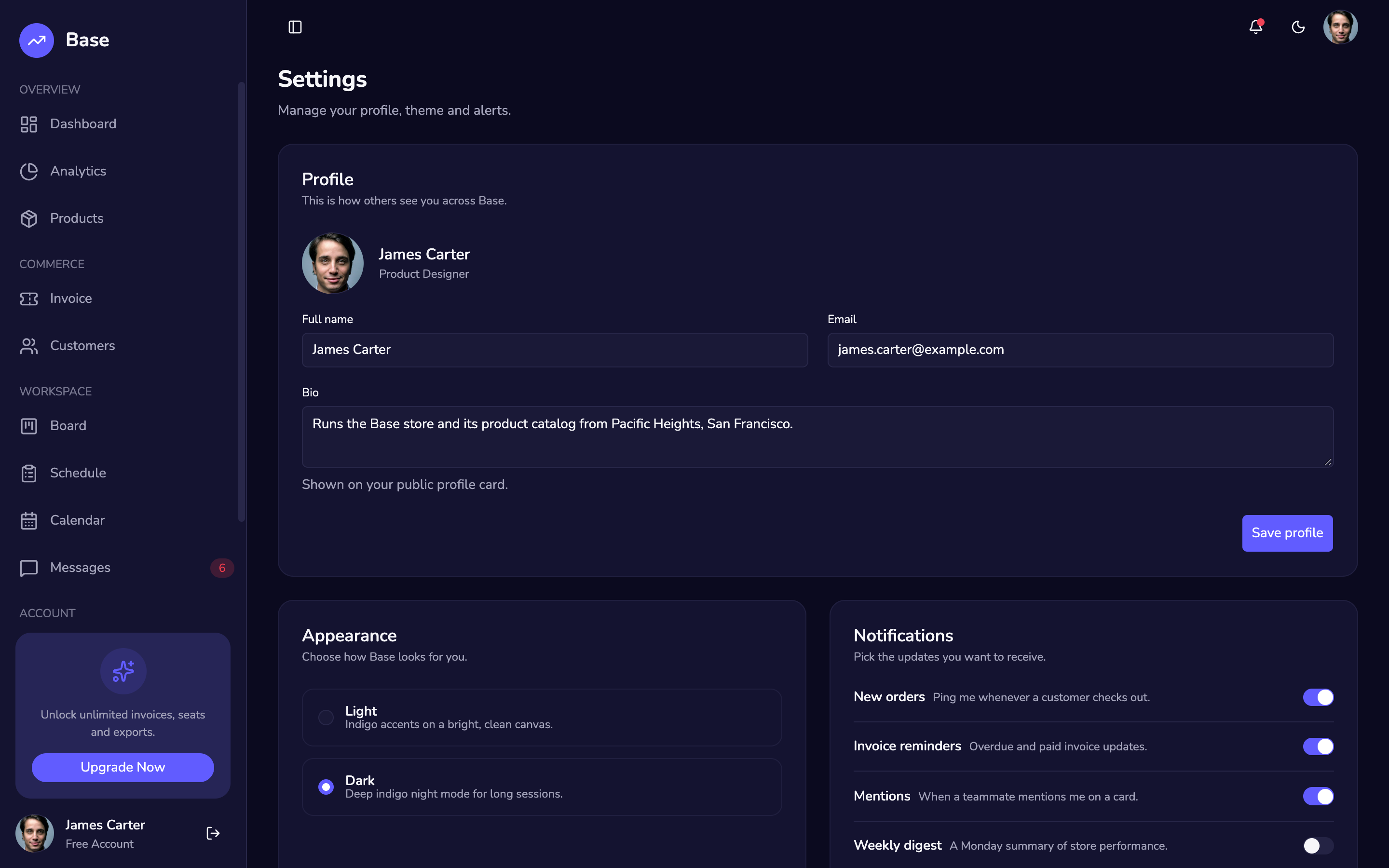 Base — Admin web app template preview 7