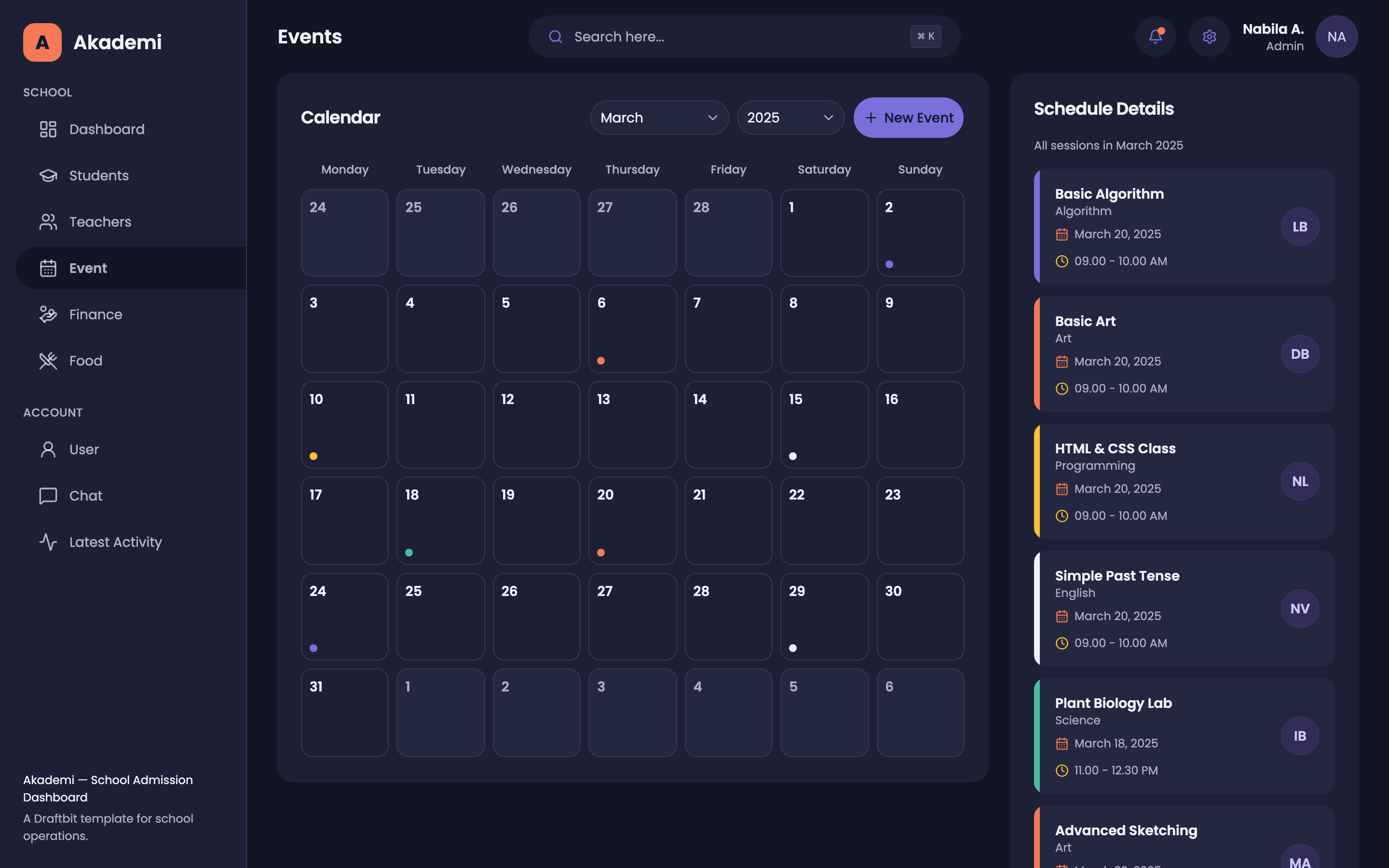 Akademi — School Admission Dashboard web app template preview 5