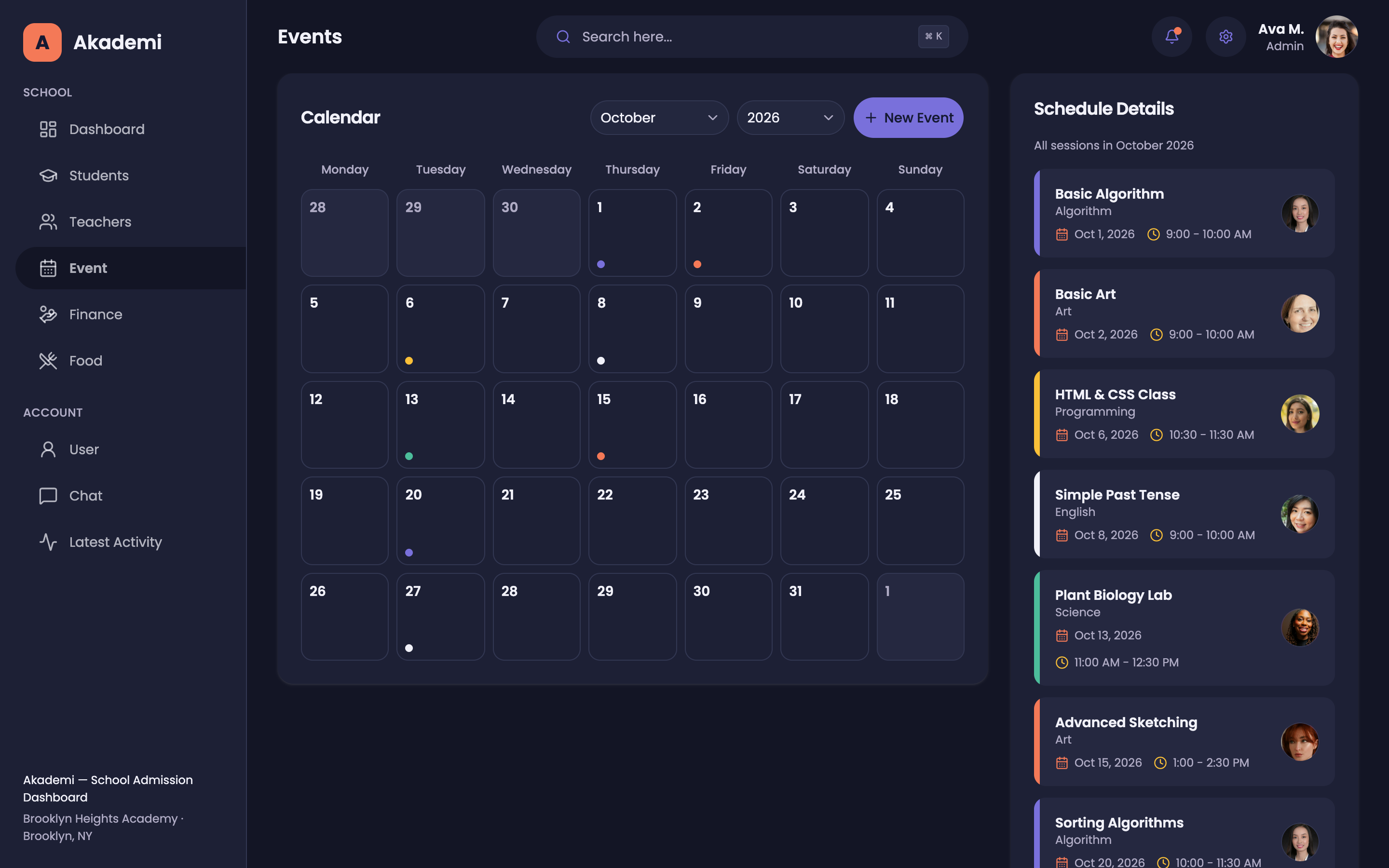 Akademi — School Admission Dashboard web app template preview 5