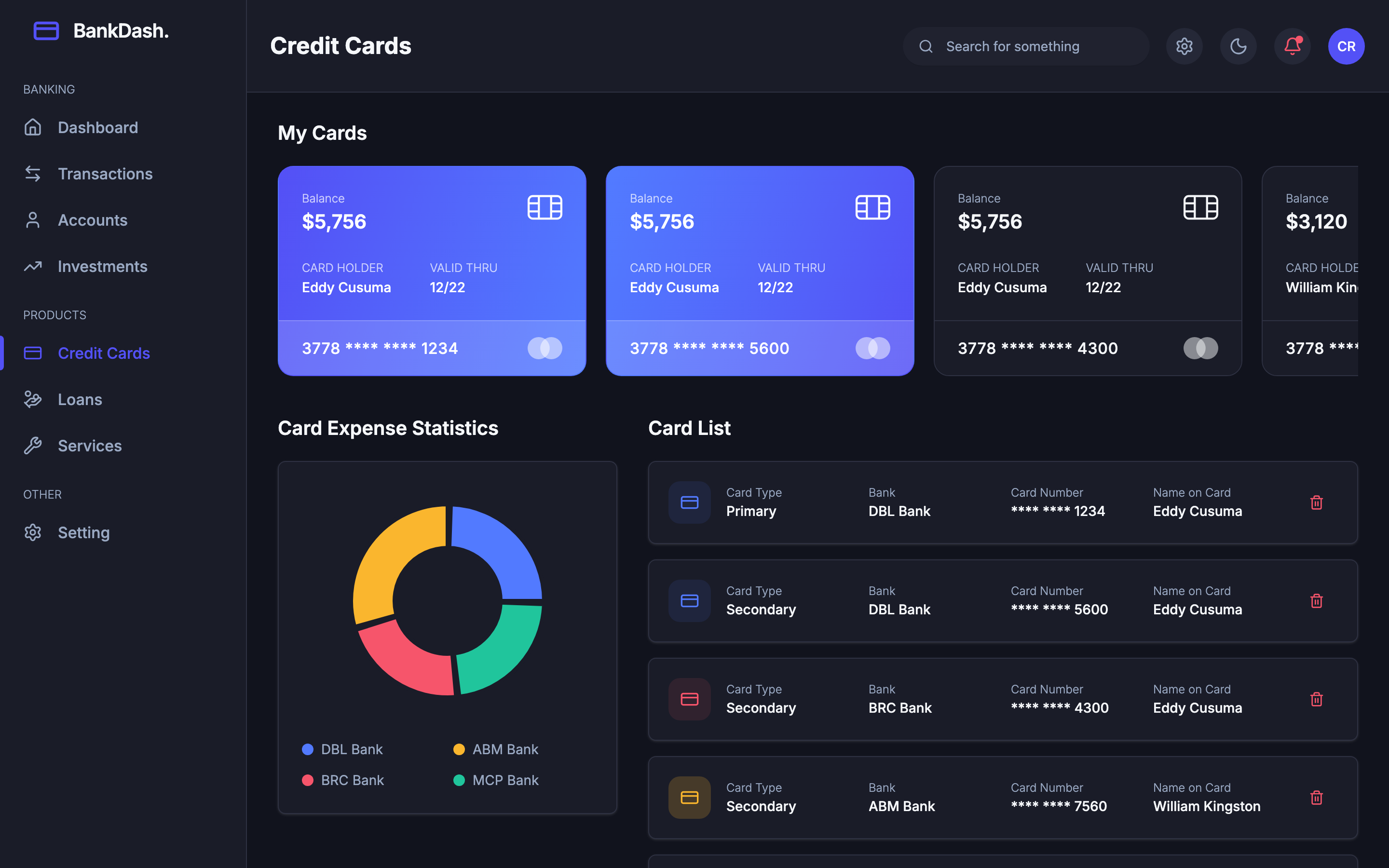 BankDash web app template preview 4