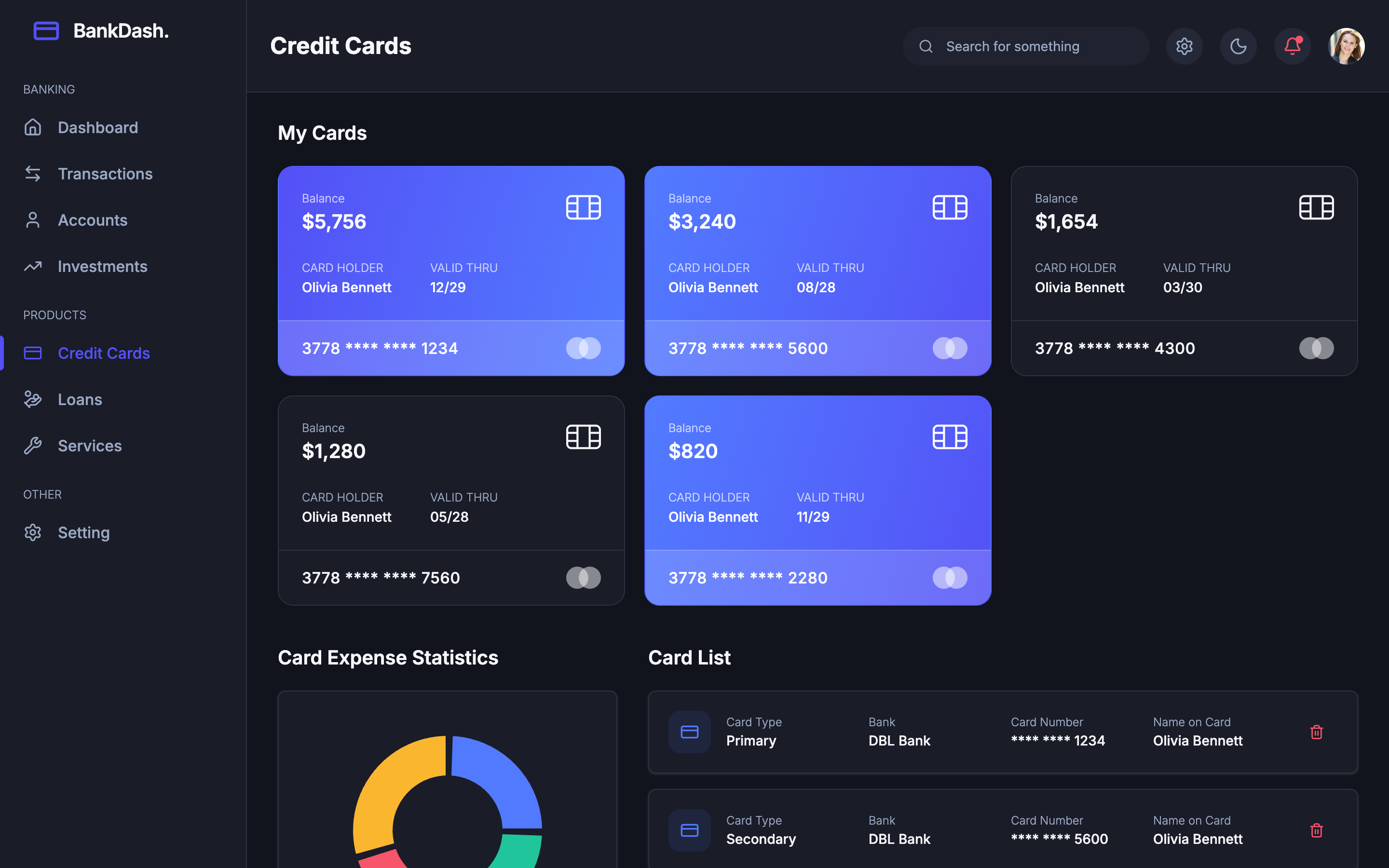 BankDash web app template preview 4