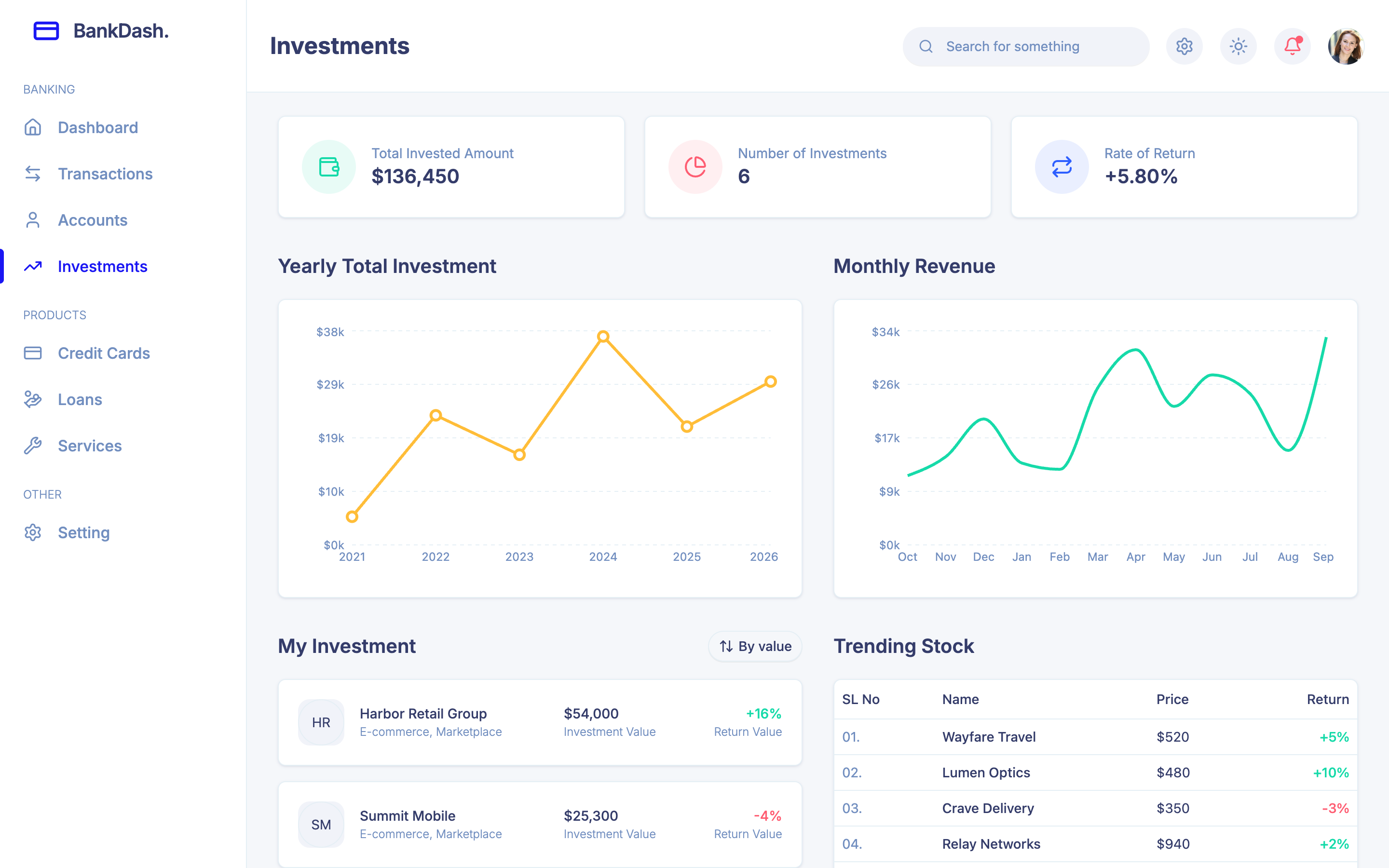 BankDash web app template preview 3
