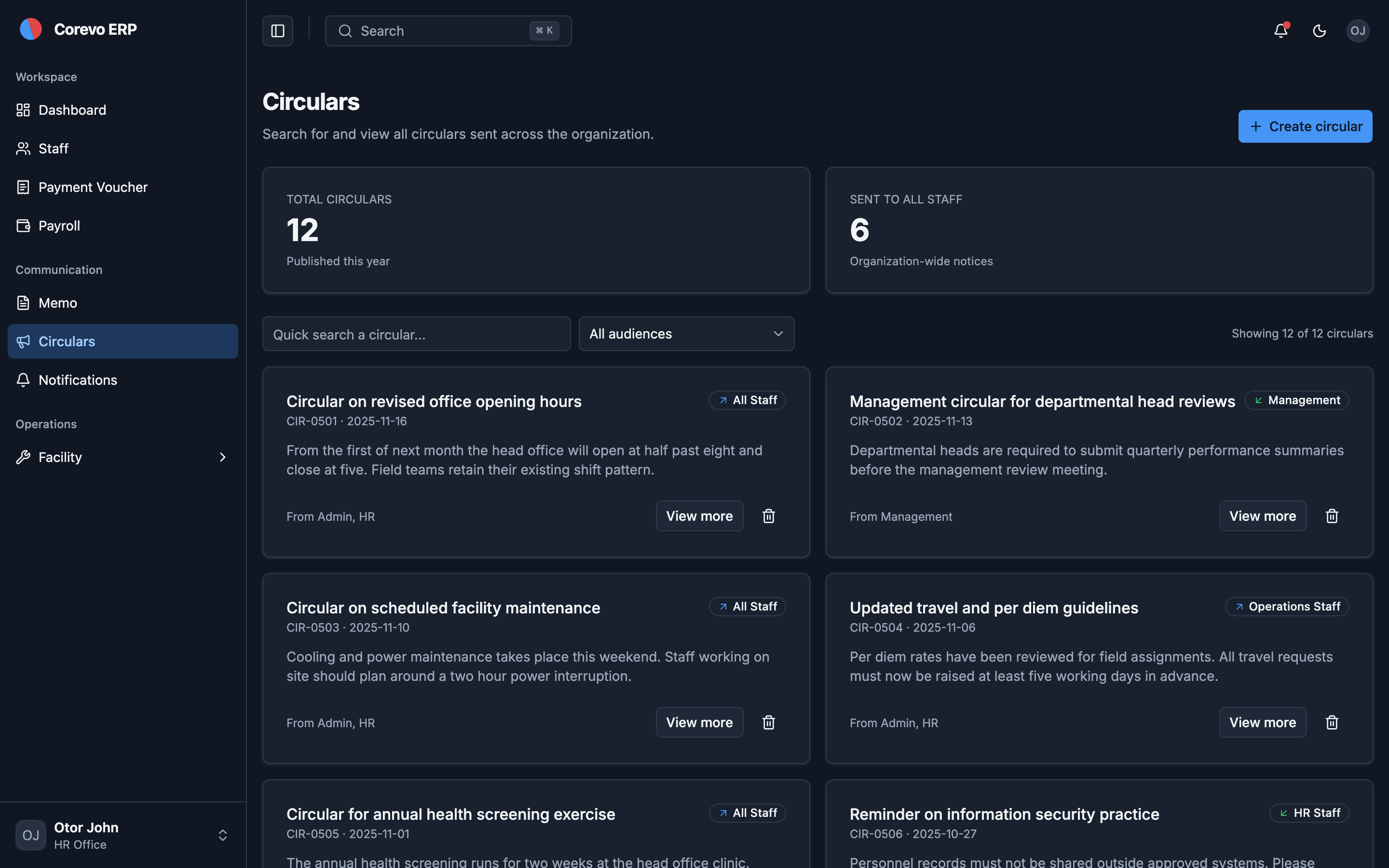 Corevo ERP web app template preview 4