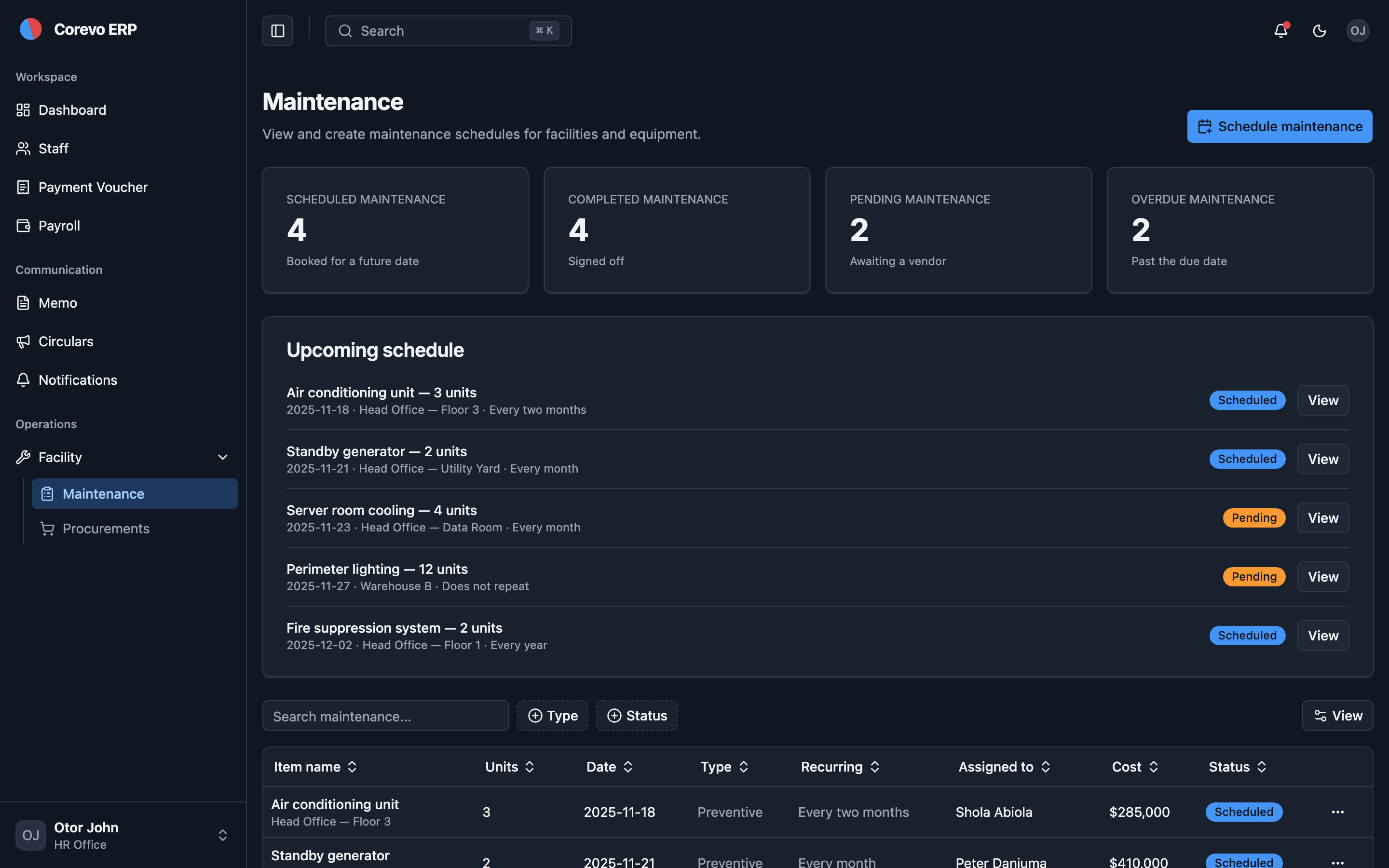 Corevo ERP web app template preview 5