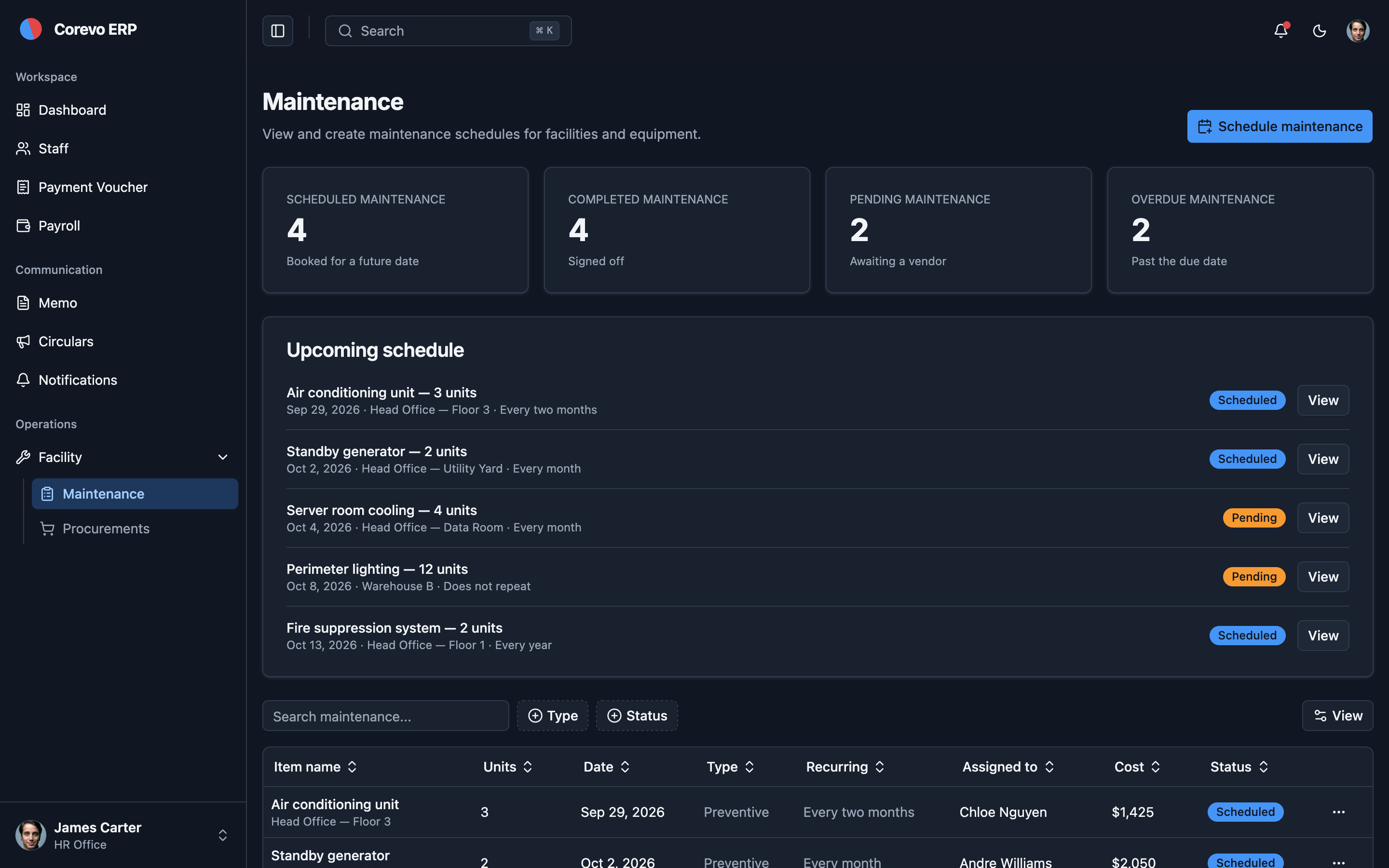 Corevo ERP web app template preview 5