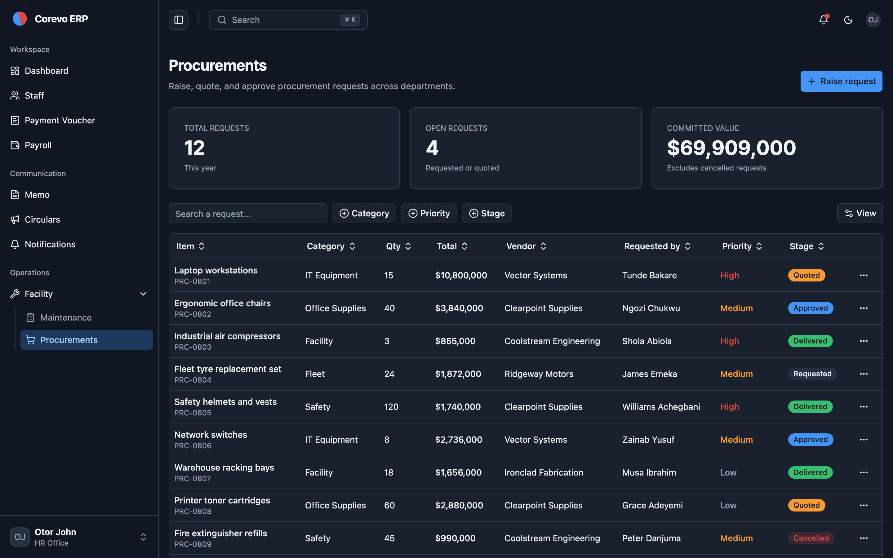 Corevo ERP web app template preview 7