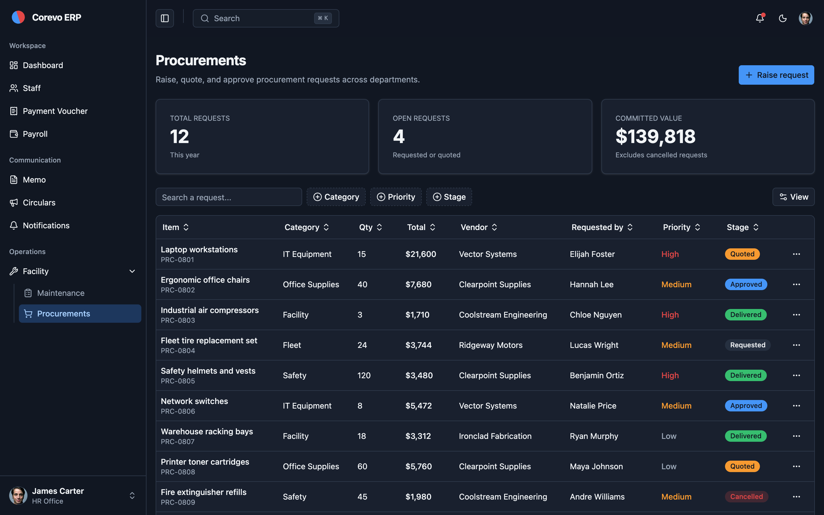 Corevo ERP web app template preview 7