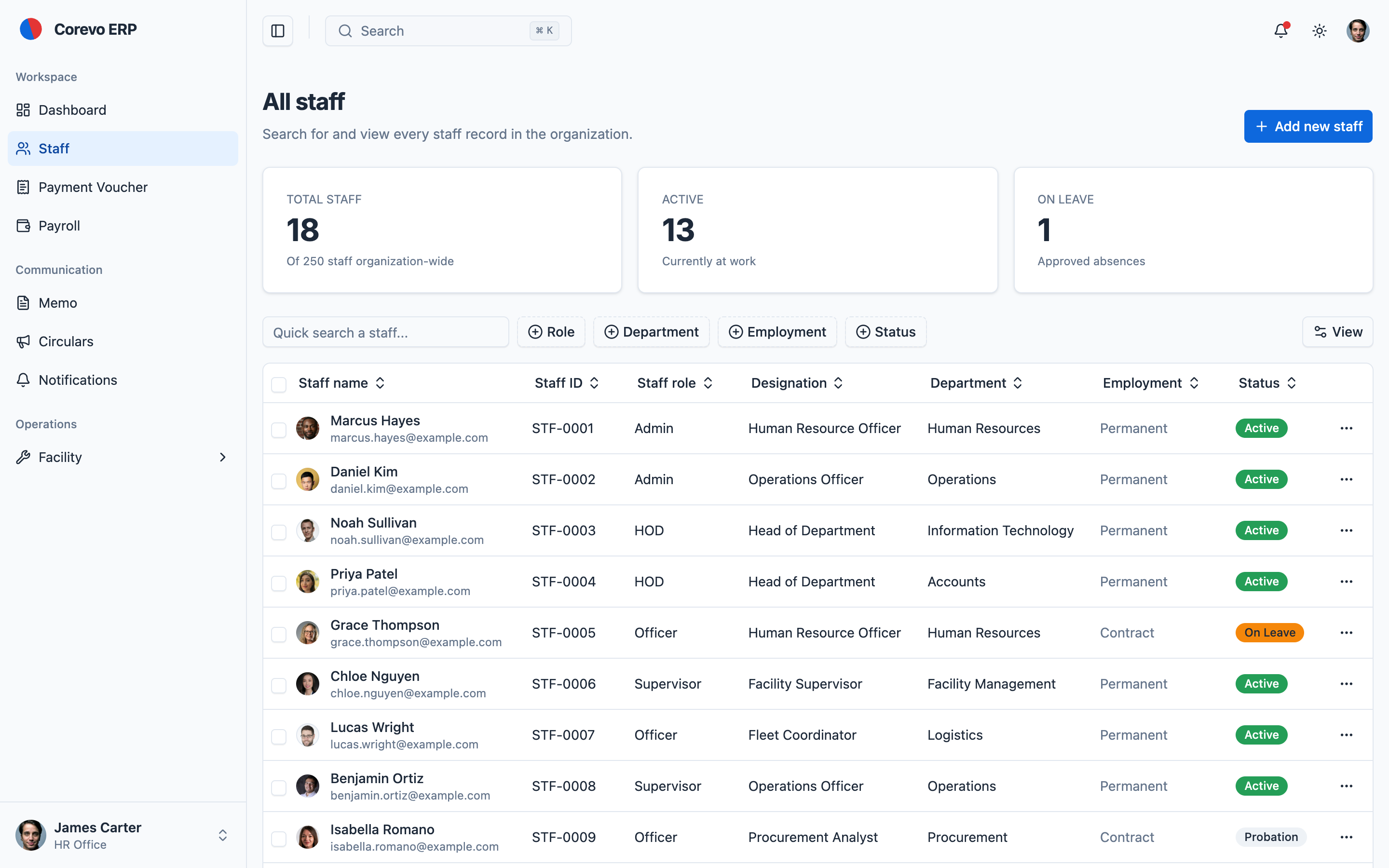 Corevo ERP web app template preview 3