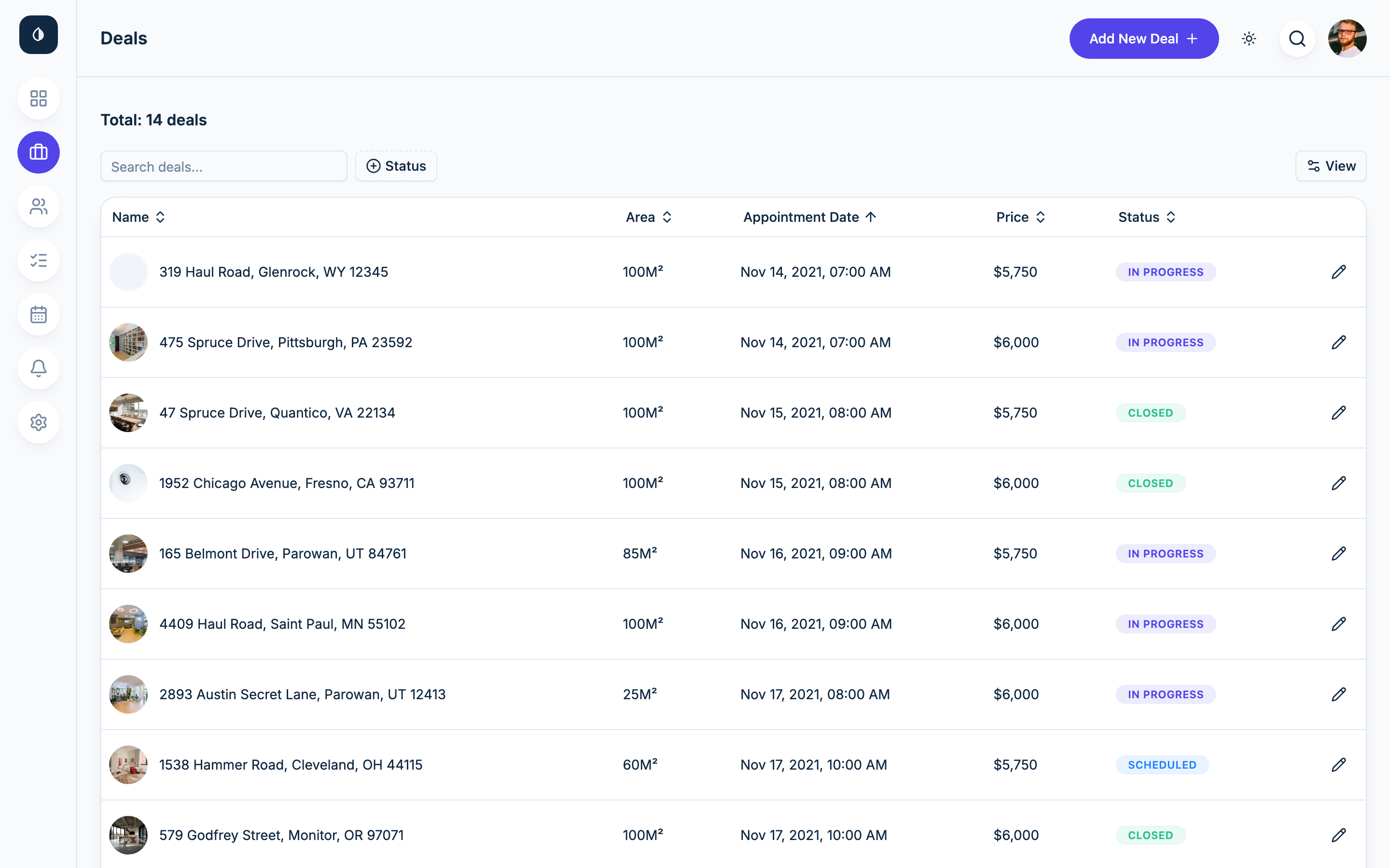 DealFlow web app template preview 3