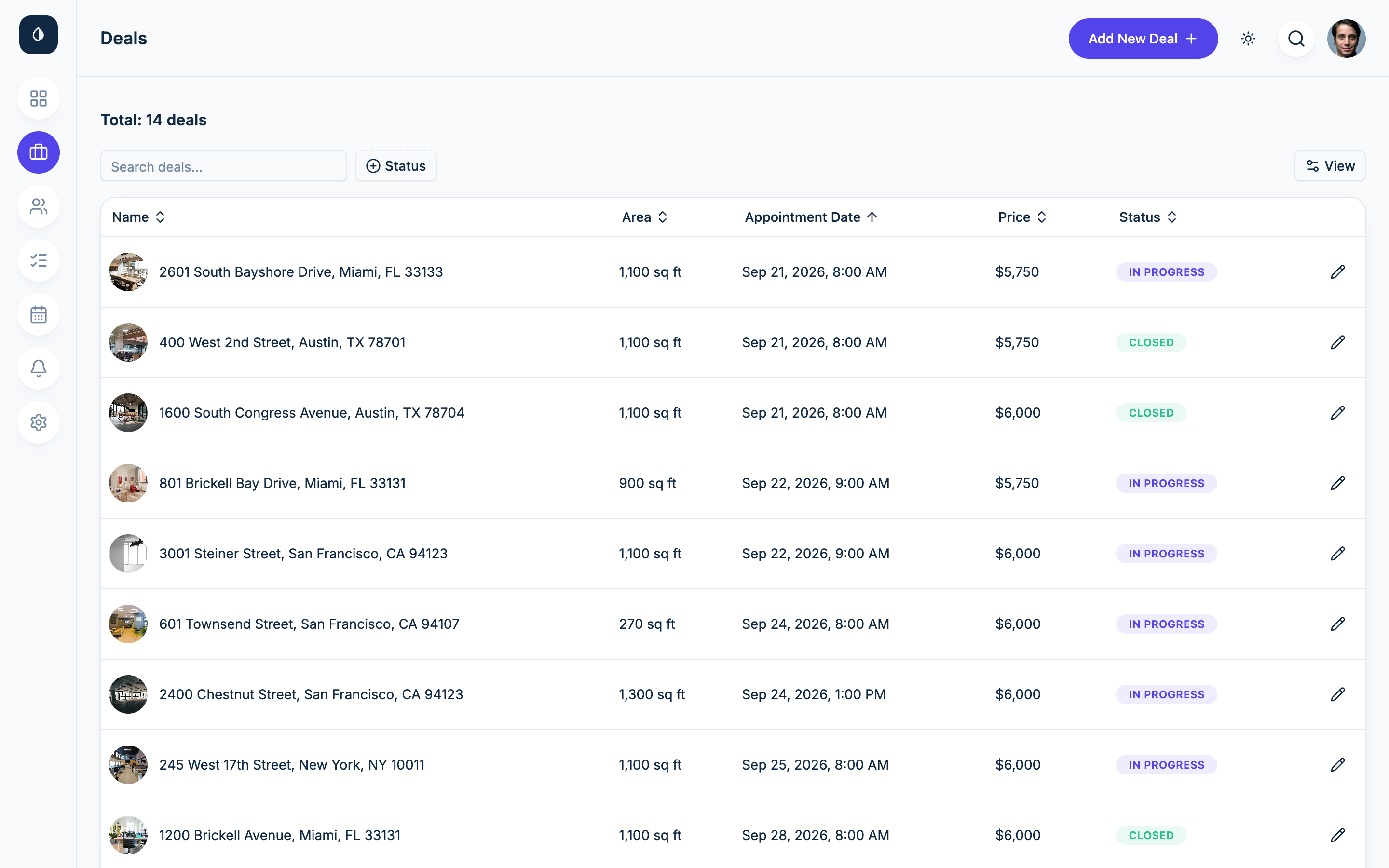 DealFlow web app template preview 3