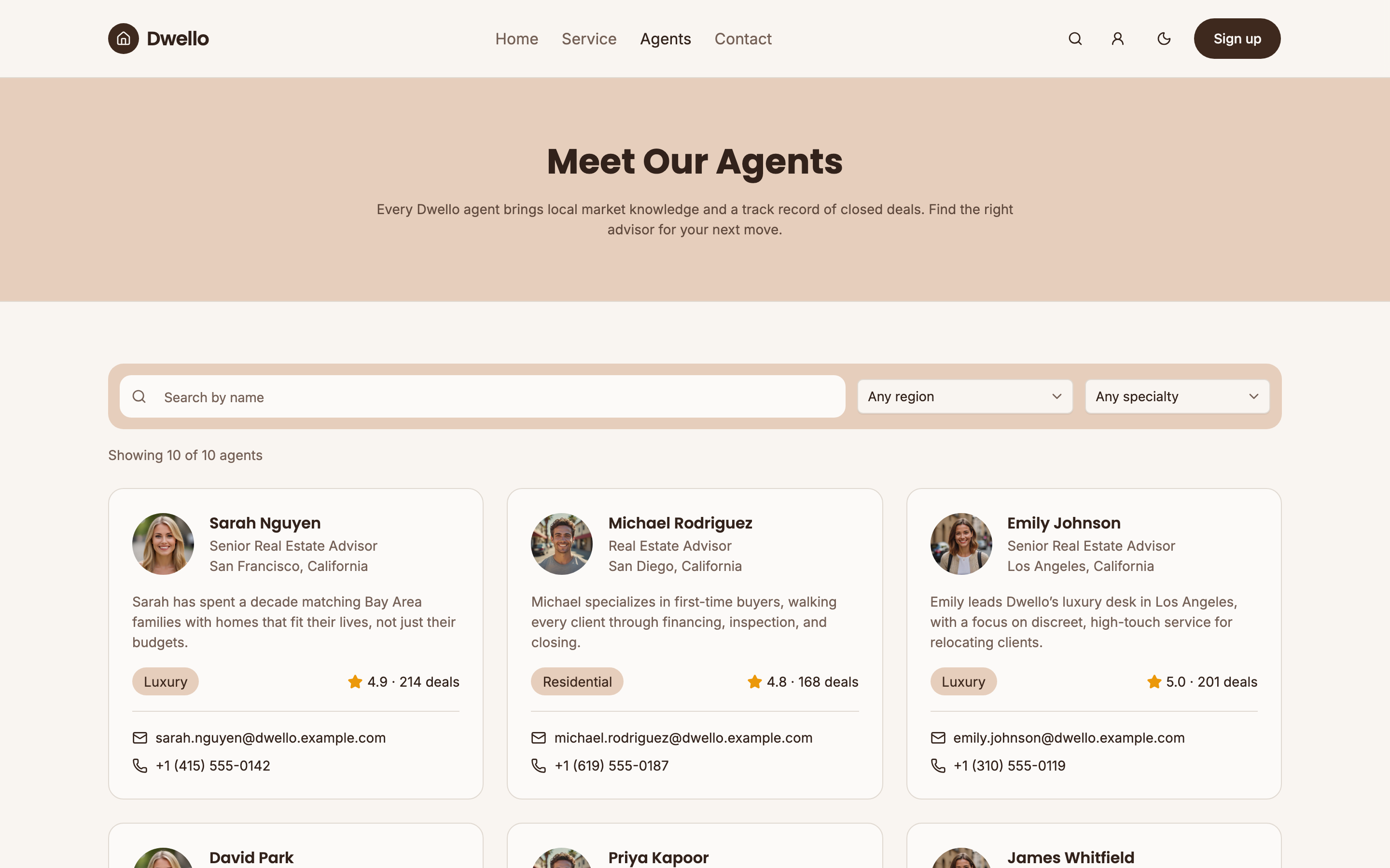 Dwello web app template preview 2