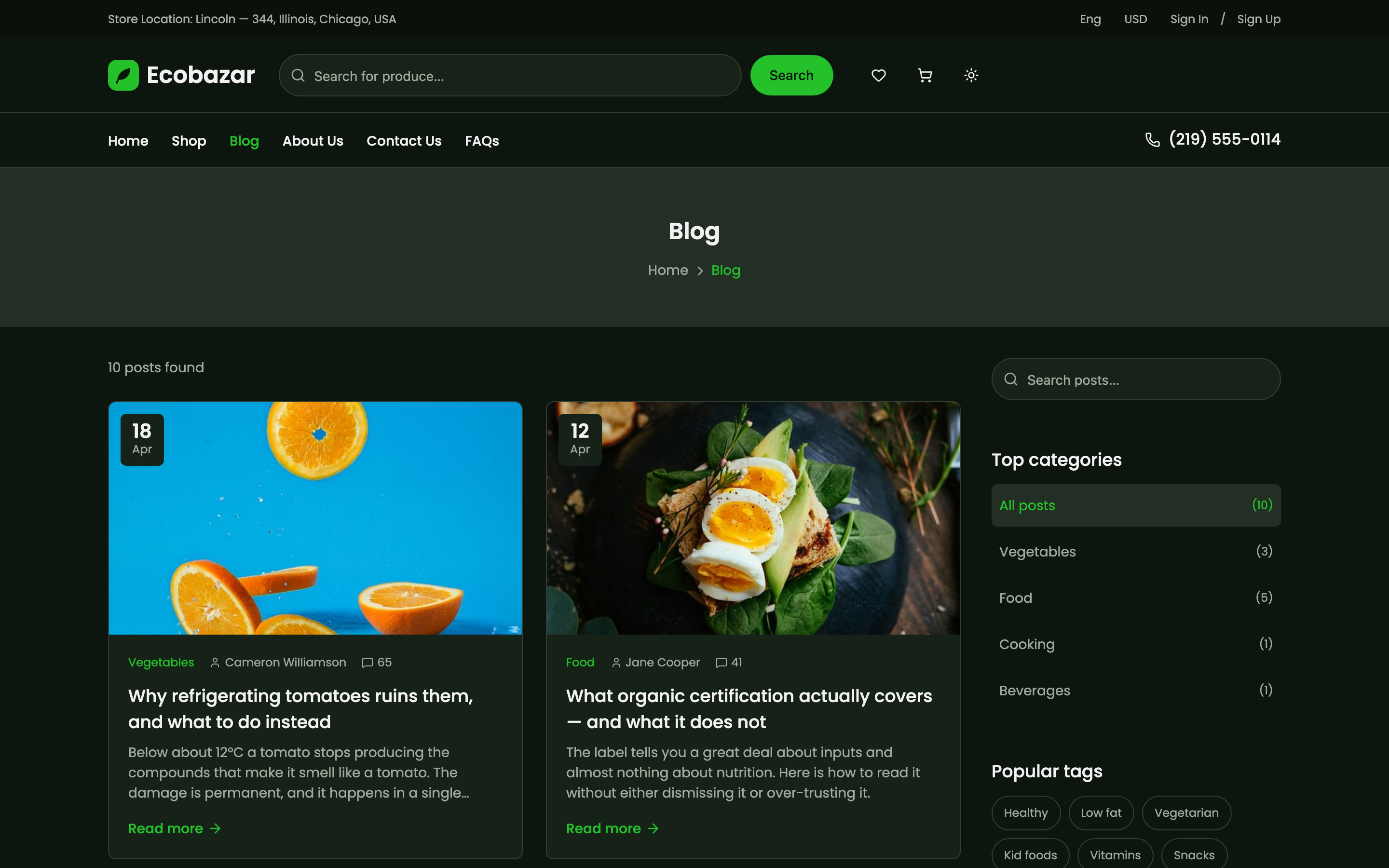 Ecobazar web app template preview 5