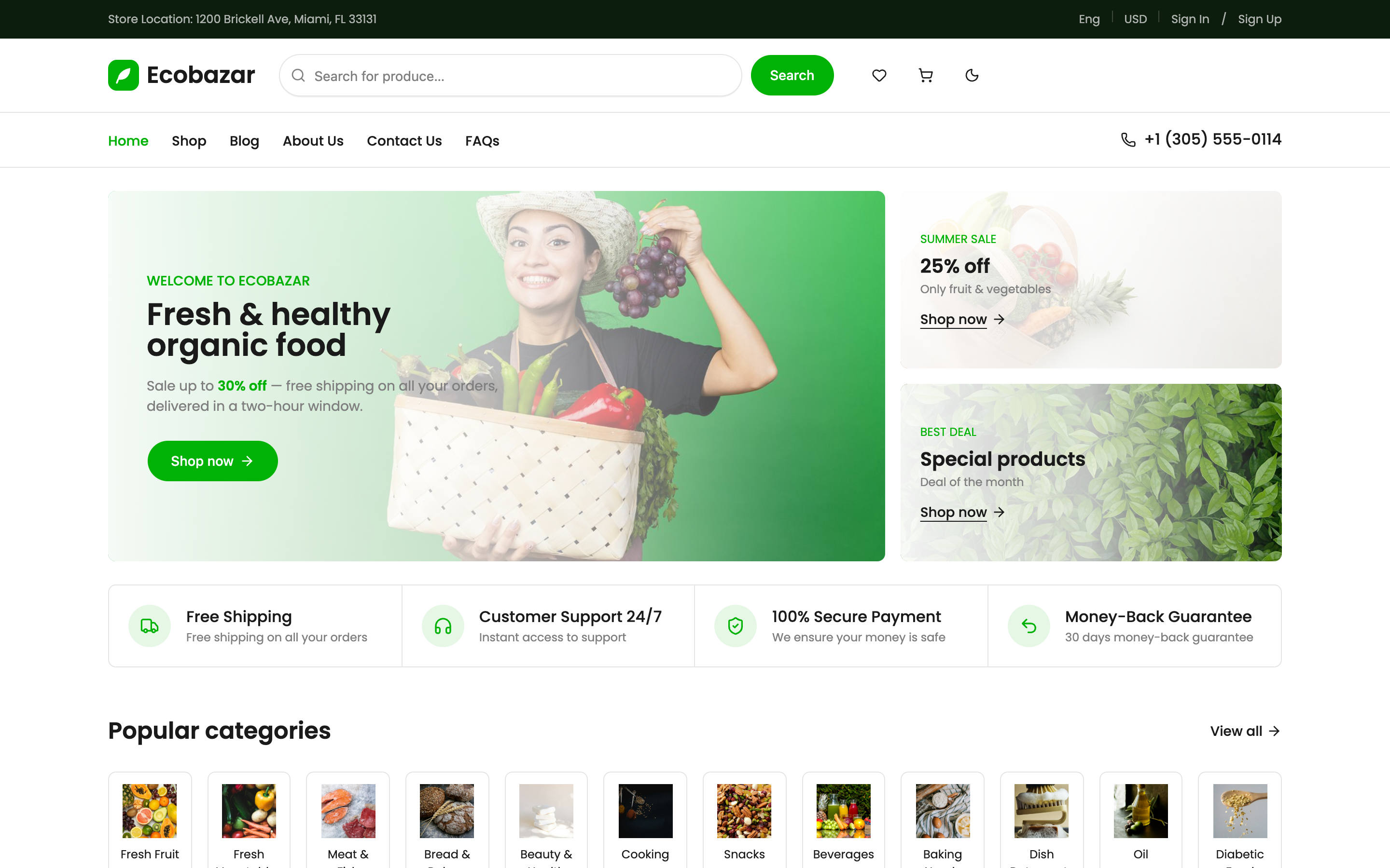 Ecobazar web app template preview