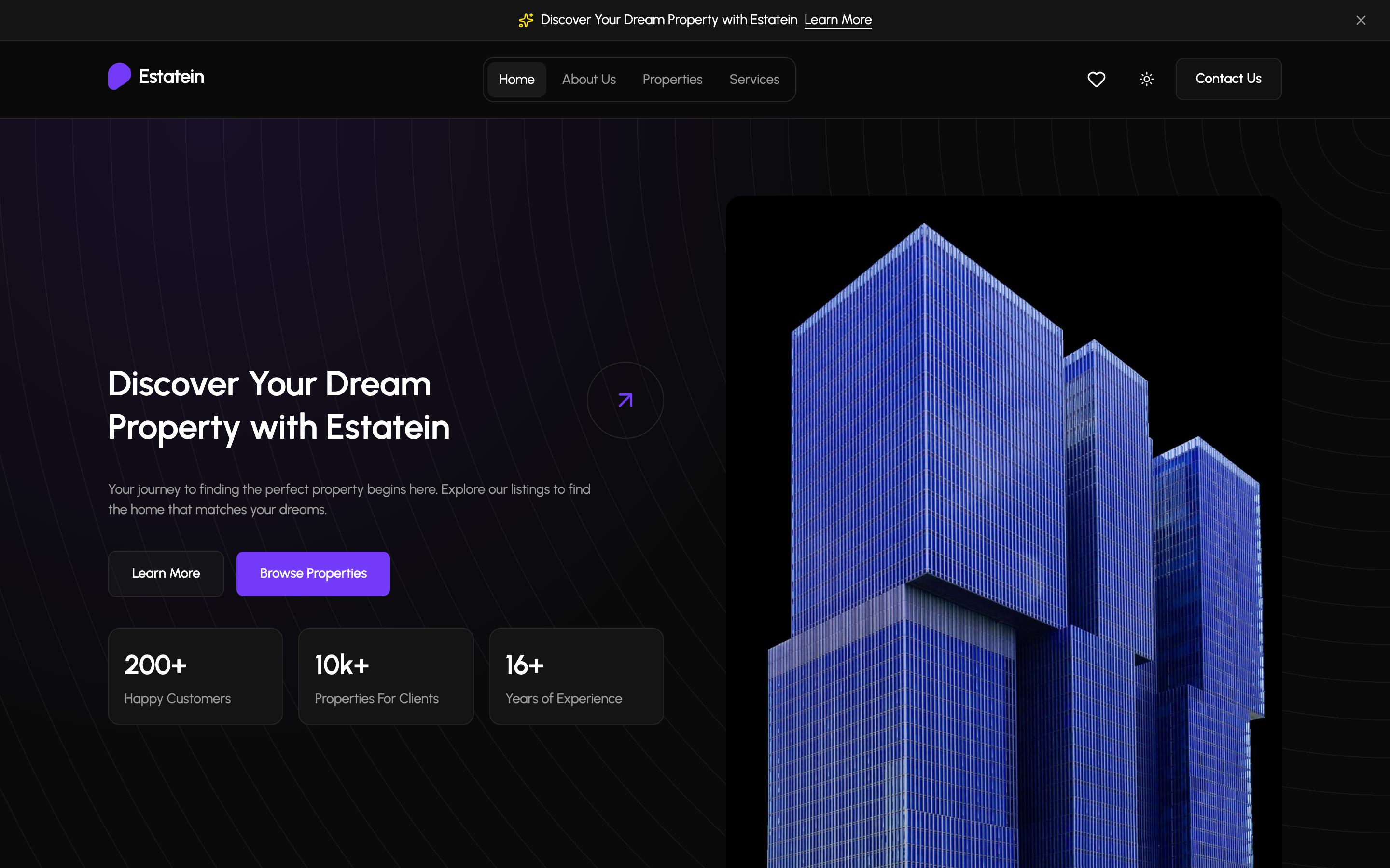 Estatein web app template preview 6